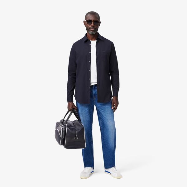 Áo Sơ Mi Lacoste Nam Dáng Suông Chất Liệu Poplin