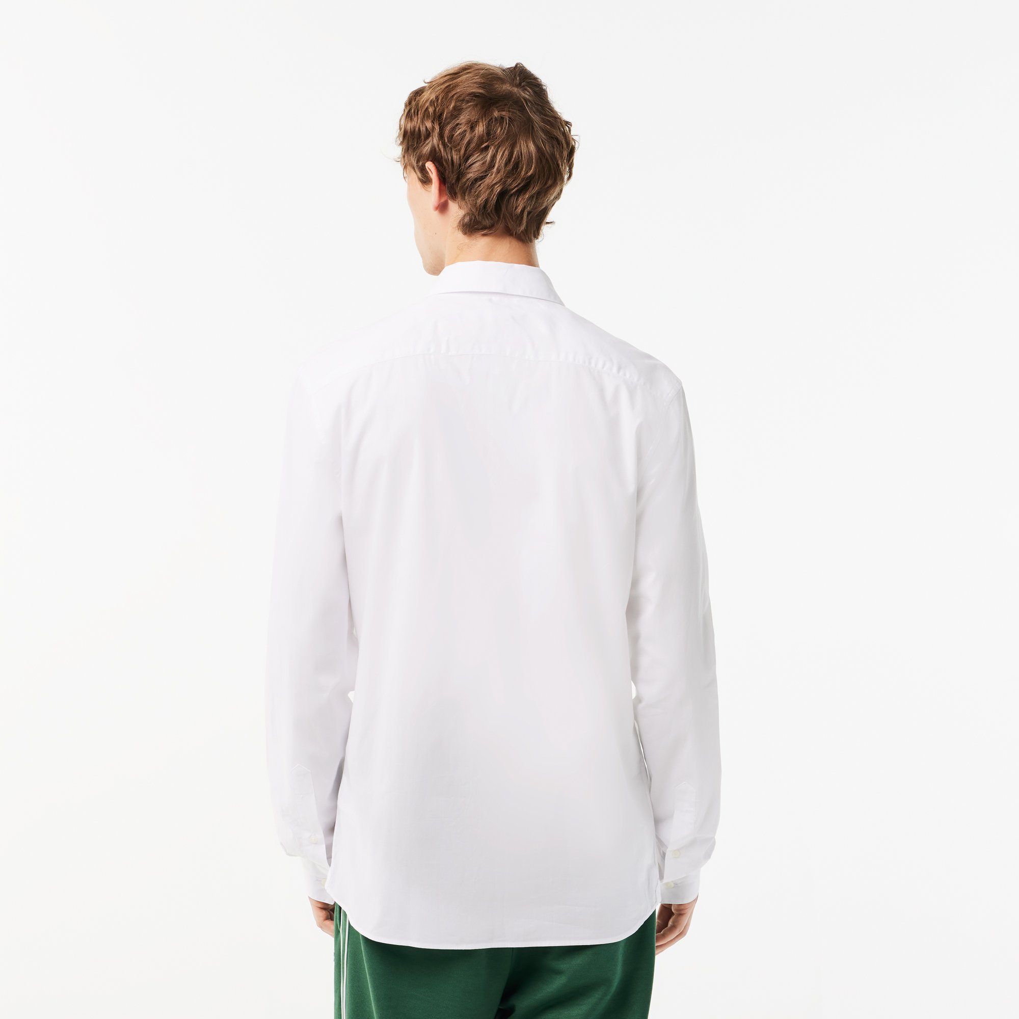 Áo Sơ Mi Lacoste Nam Dáng Ôm Chất Liệu Poplin Co Giãn