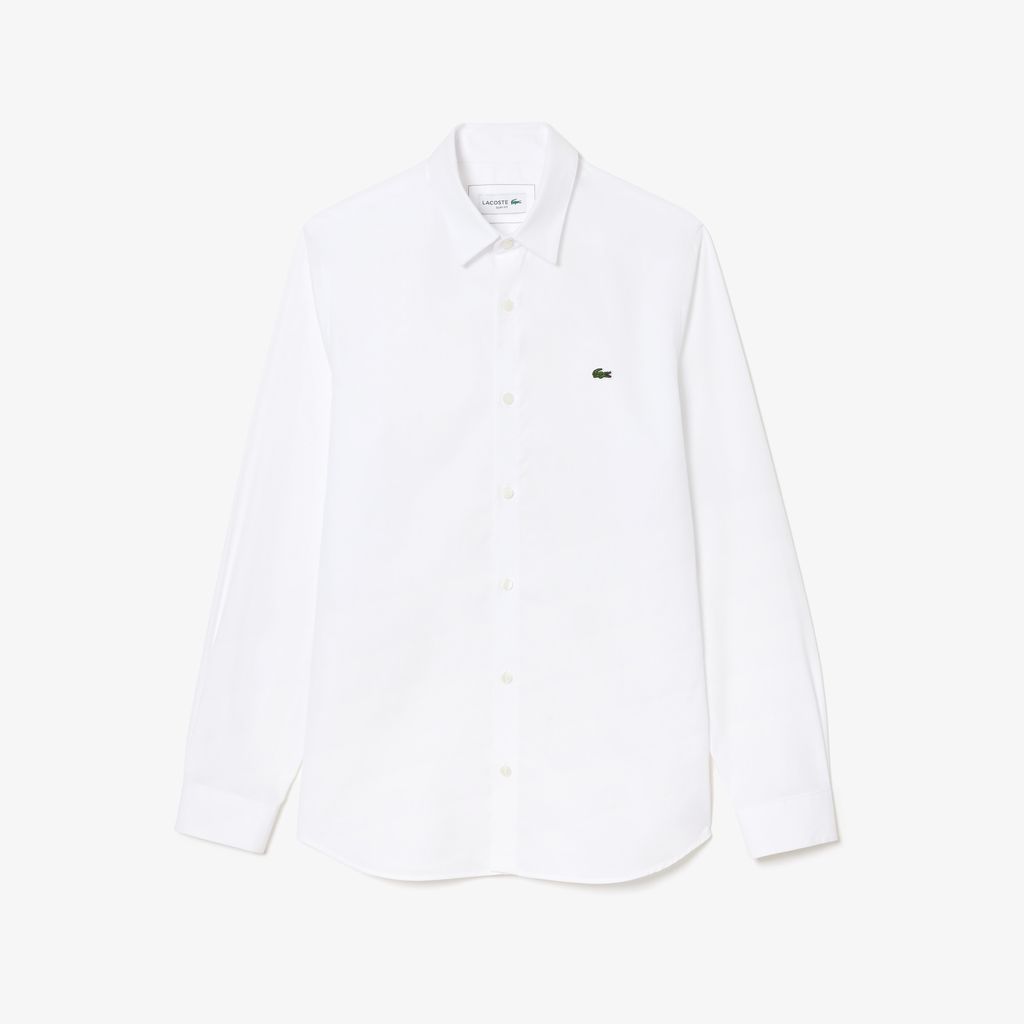 Áo Sơ Mi Lacoste Nam Dáng Ôm Chất Liệu Poplin Co Giãn