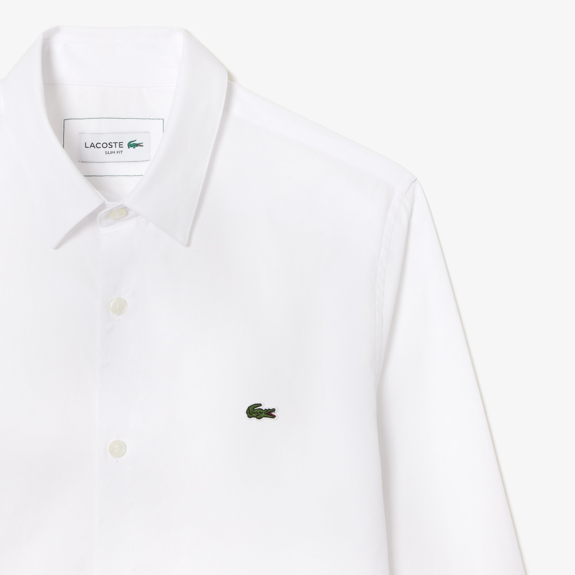 Áo Sơ Mi Lacoste Nam Dáng Ôm Chất Liệu Poplin Co Giãn