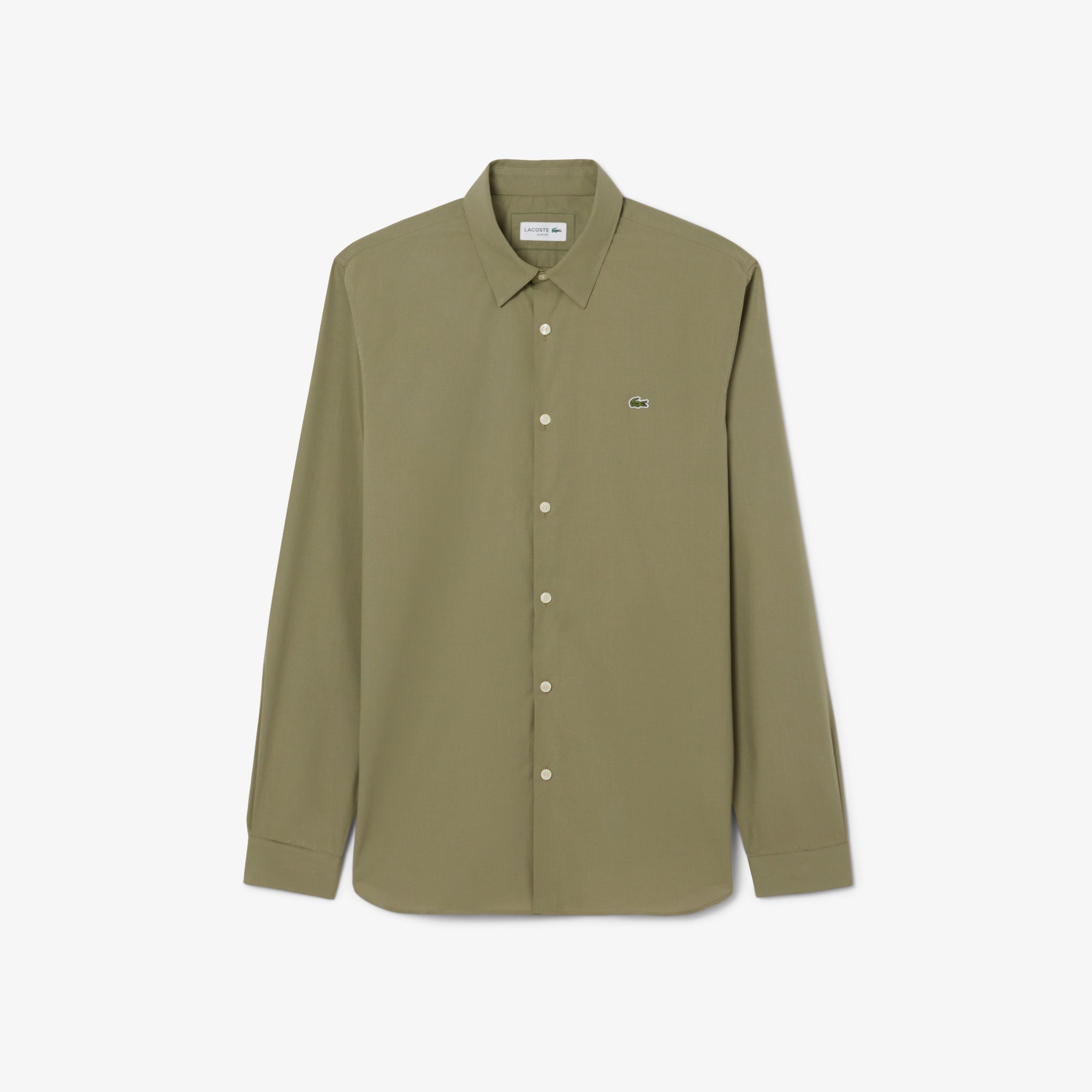Áo Sơ Mi Lacoste Nam Dáng Ôm Chất Liệu Poplin Co Giãn