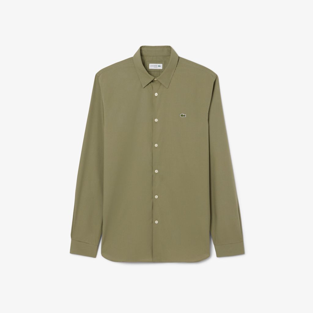 Áo Sơ Mi Lacoste Nam Dáng Ôm Chất Liệu Poplin Co Giãn
