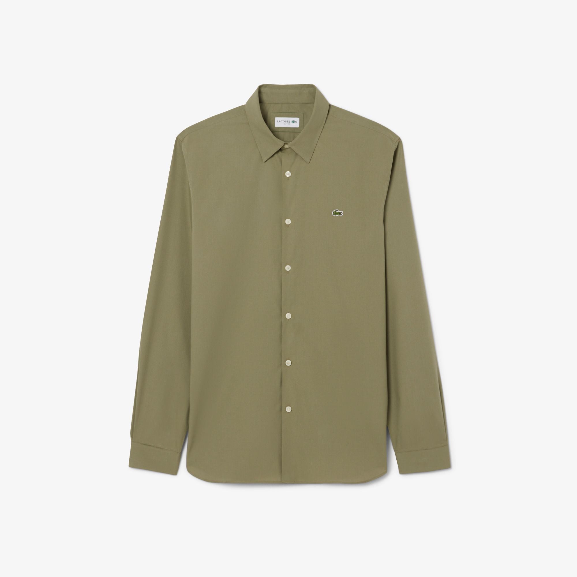 Áo Sơ Mi Lacoste Nam Dáng Ôm Chất Liệu Poplin Co Giãn