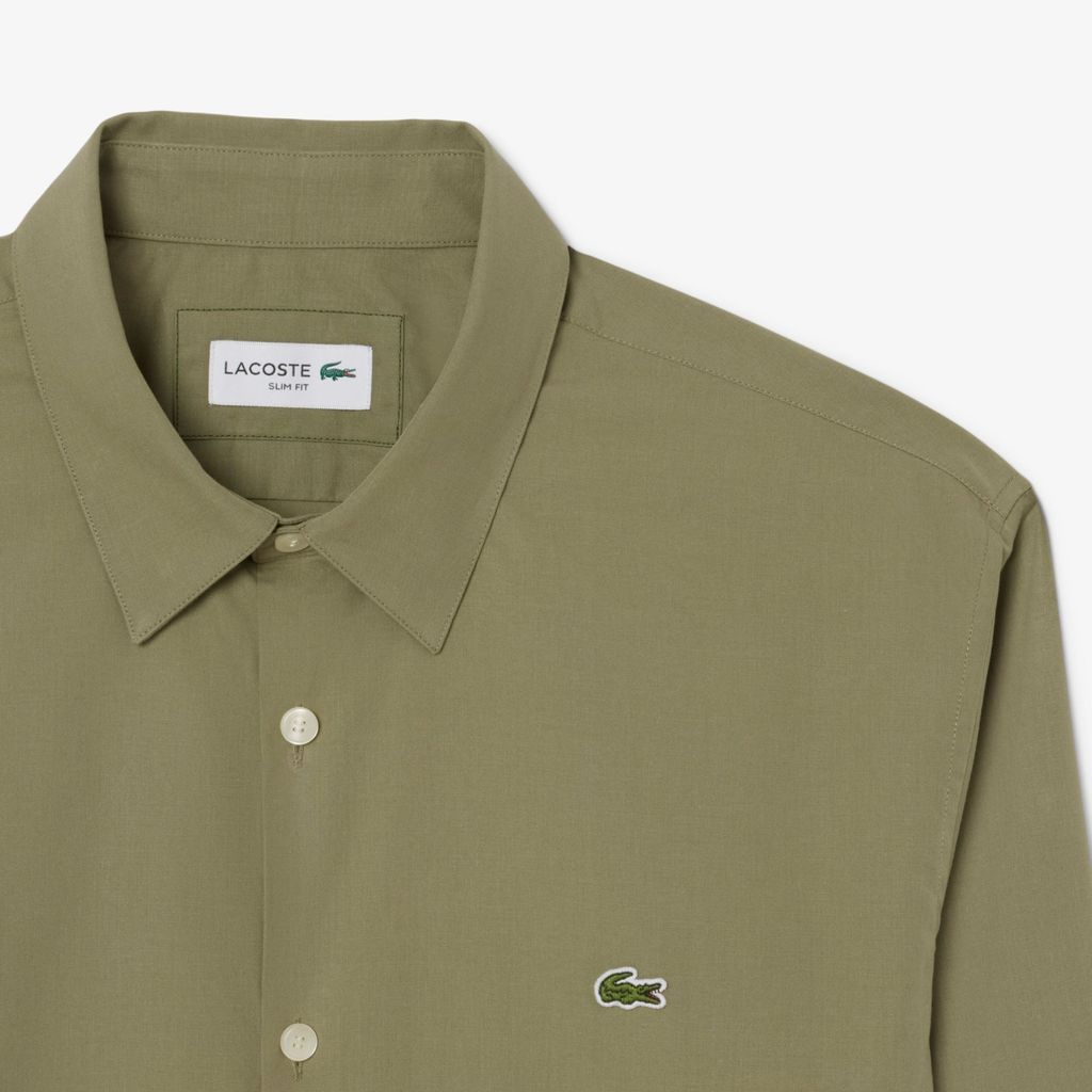 Áo Sơ Mi Lacoste Nam Dáng Ôm Chất Liệu Poplin Co Giãn