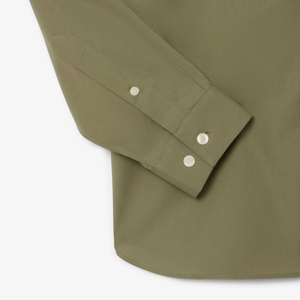 Áo Sơ Mi Lacoste Nam Dáng Ôm Chất Liệu Poplin Co Giãn