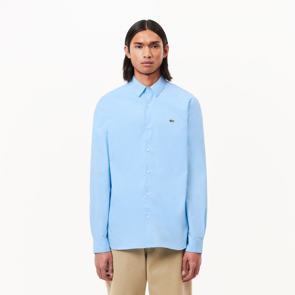 Áo Sơ Mi Lacoste Nam Dáng Ôm Chất Liệu Poplin Co Giãn