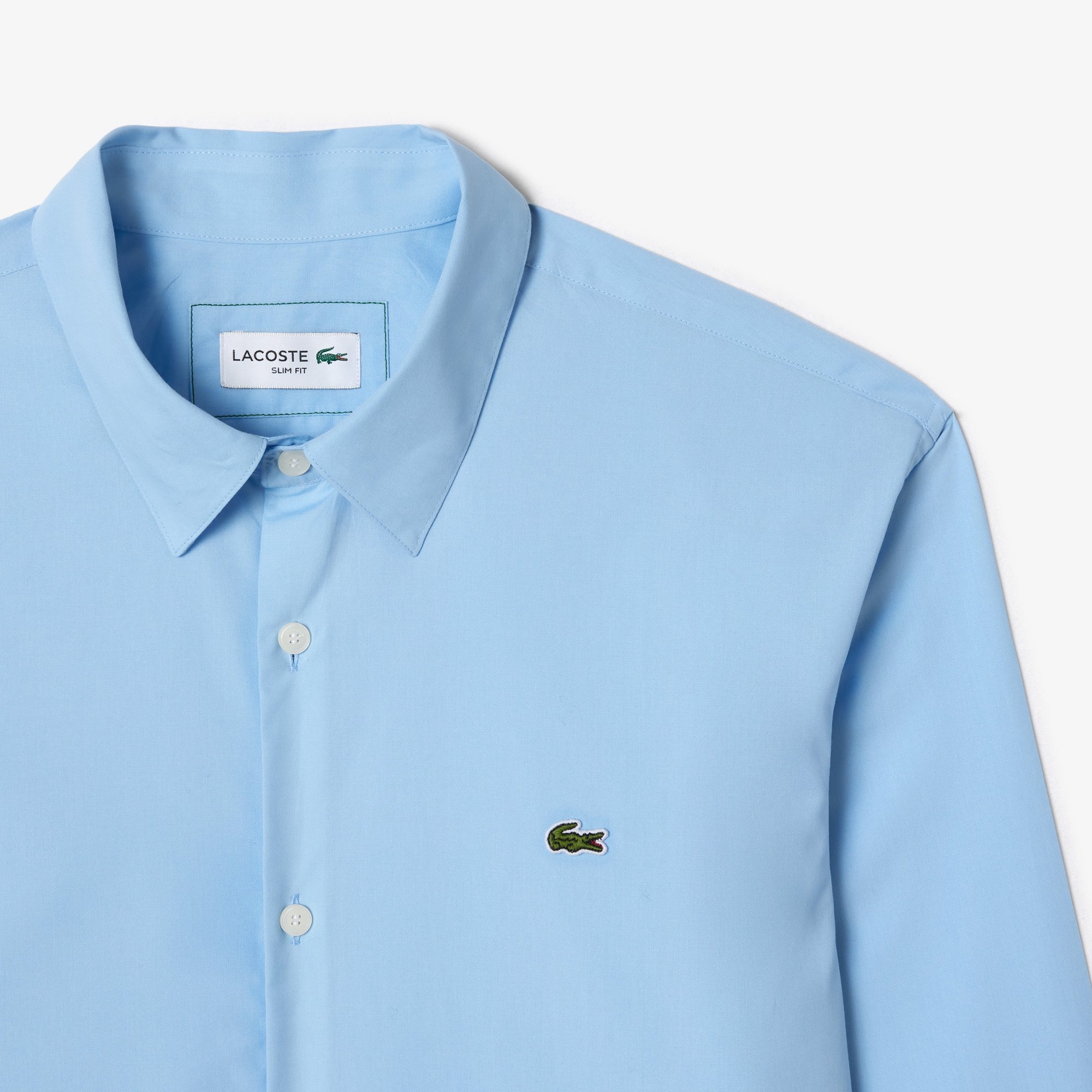 Áo Sơ Mi Lacoste Nam Dáng Ôm Chất Liệu Poplin Co Giãn