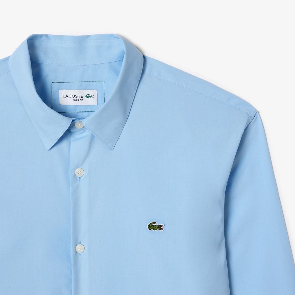 Áo Sơ Mi Lacoste Nam Dáng Ôm Chất Liệu Poplin Co Giãn