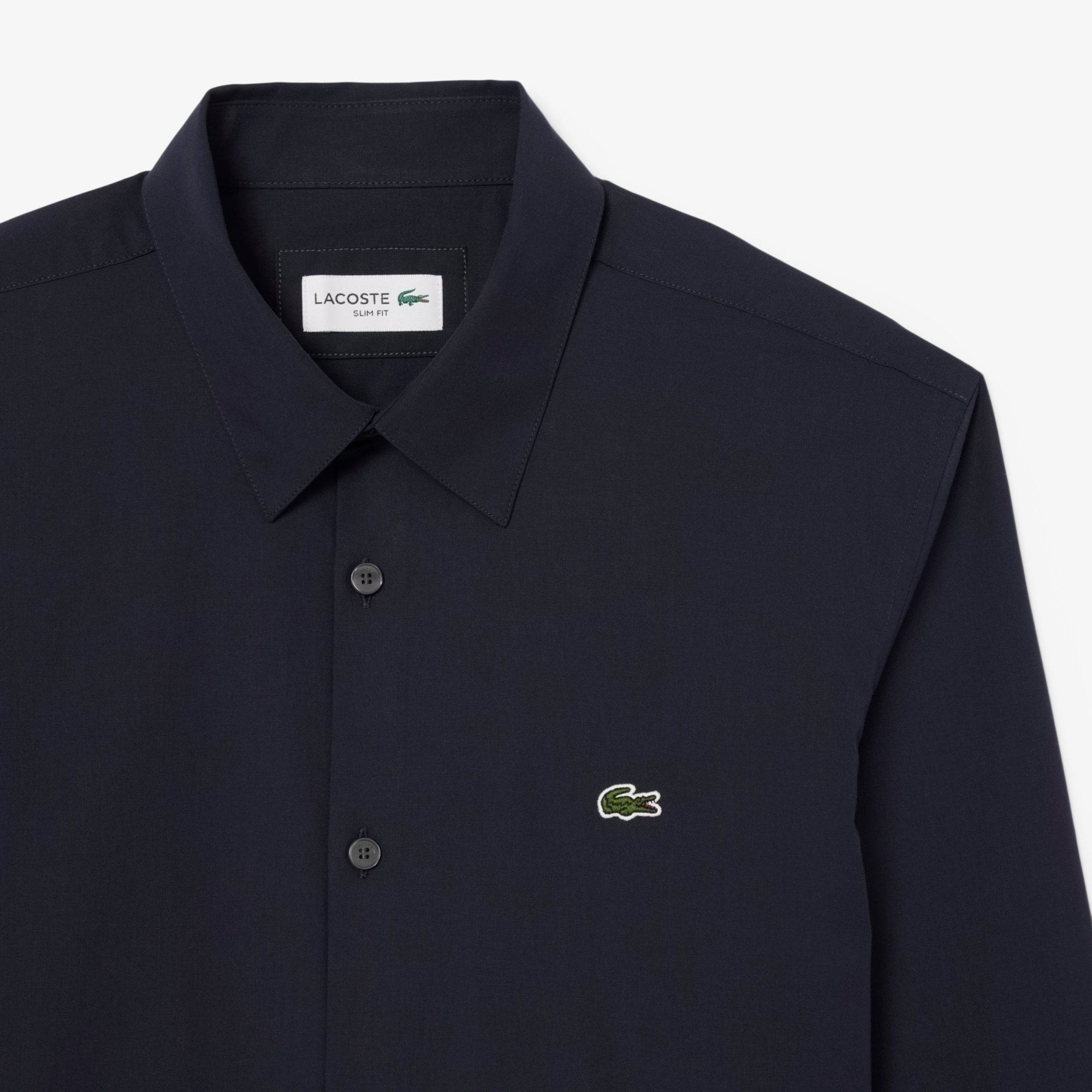 Áo Sơ Mi Lacoste Nam Dáng Ôm Chất Liệu Poplin Co Giãn