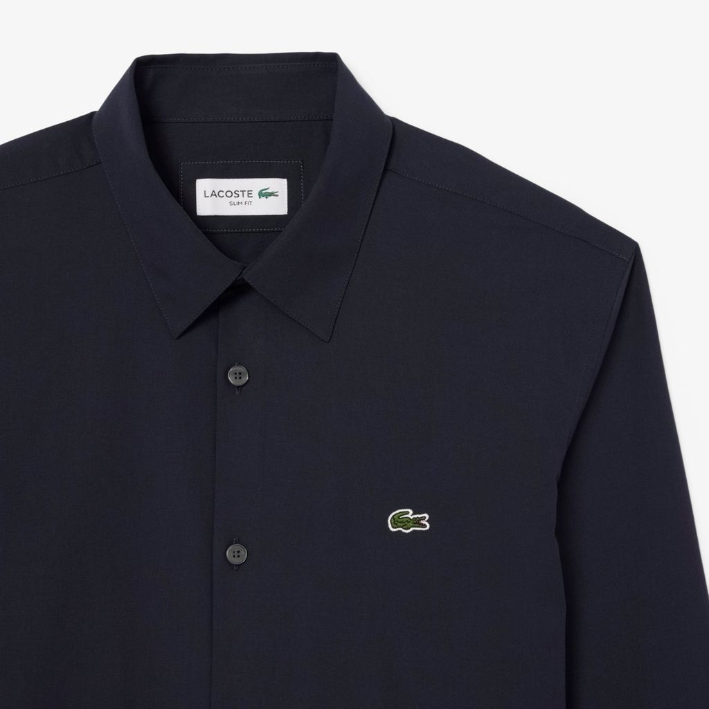 Áo Sơ Mi Lacoste Nam Dáng Ôm Chất Liệu Poplin Co Giãn