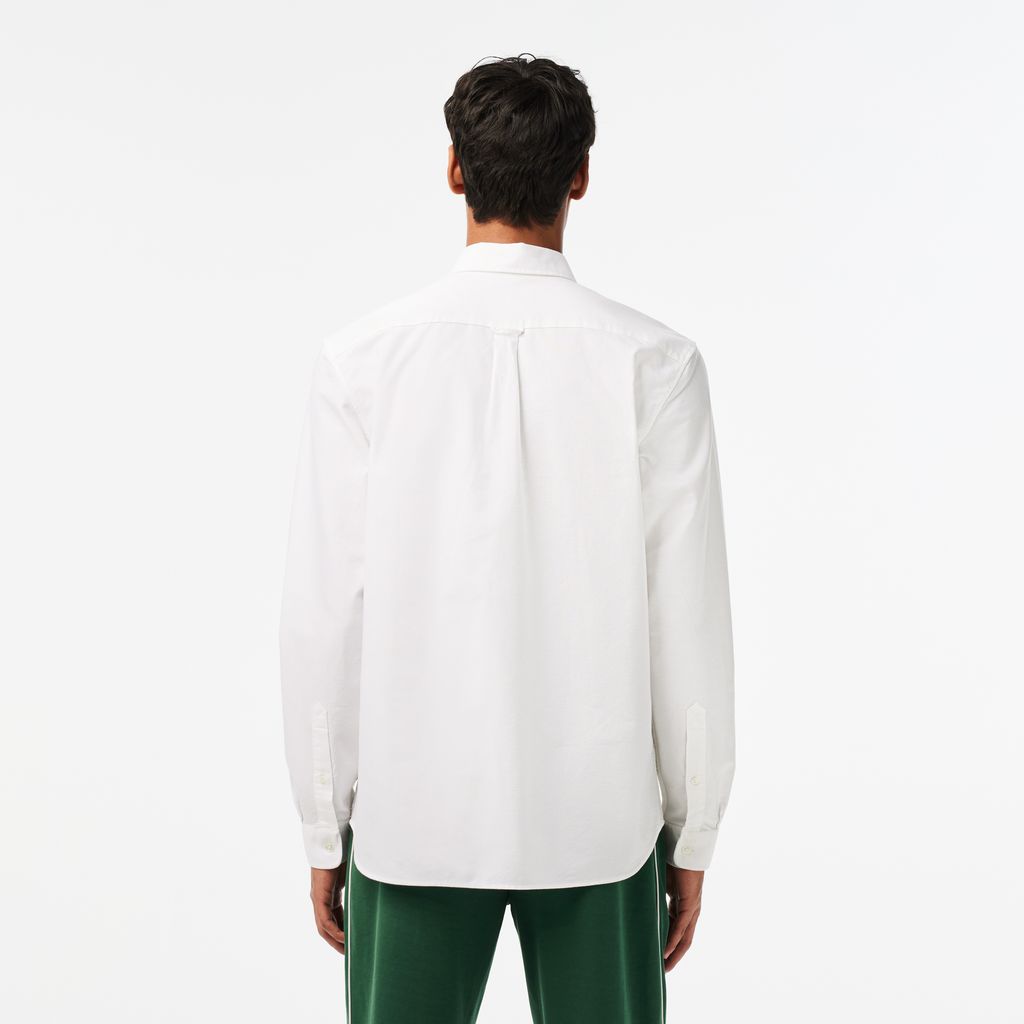 Áo Sơ Mi Lacoste Nam Dáng Suông Tay Dài Chất Liệu Oxford