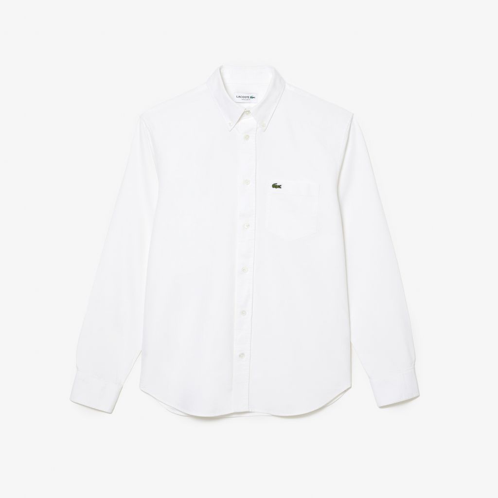 Áo Sơ Mi Lacoste Nam Dáng Suông Tay Dài Chất Liệu Oxford