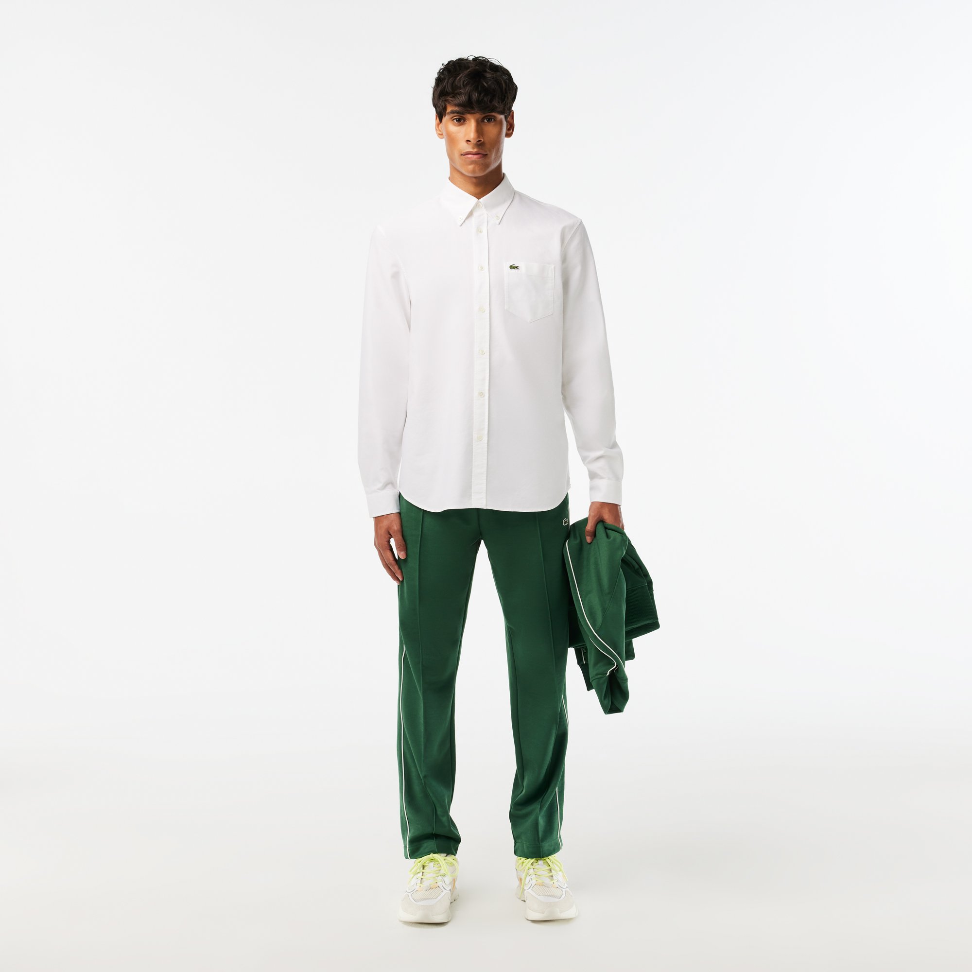 Áo Sơ Mi Lacoste Nam Dáng Suông Tay Dài Chất Liệu Oxford