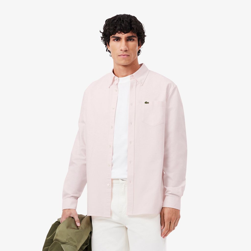 Áo Sơ Mi Lacoste Nam Dáng Suông Tay Dài Chất Liệu Oxford