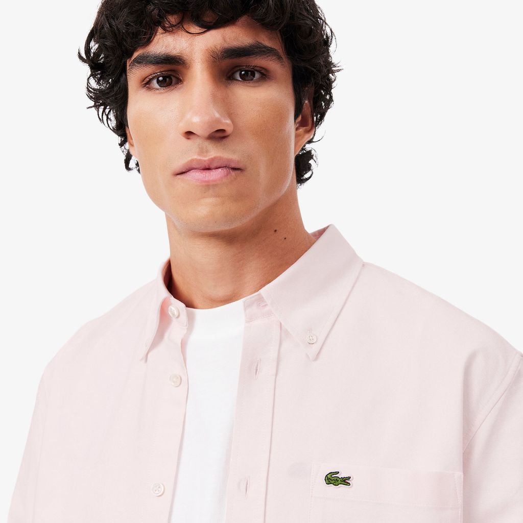 Áo Sơ Mi Lacoste Nam Dáng Suông Tay Dài Chất Liệu Oxford