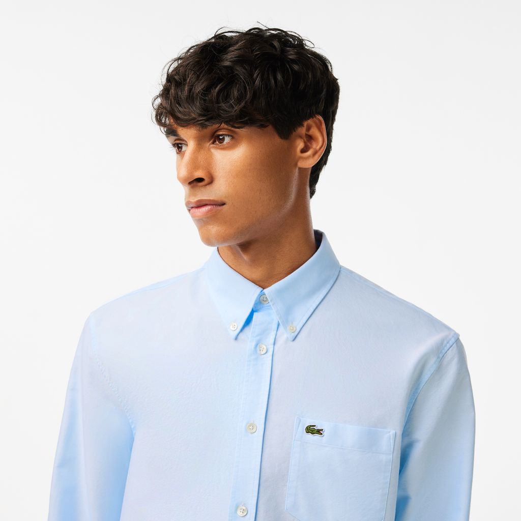 Áo Sơ Mi Lacoste Nam Dáng Suông Tay Dài Chất Liệu Oxford