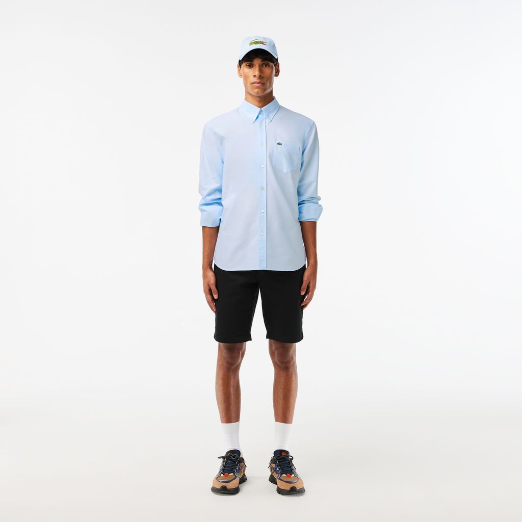 Áo Sơ Mi Lacoste Nam Dáng Suông Tay Dài Chất Liệu Oxford