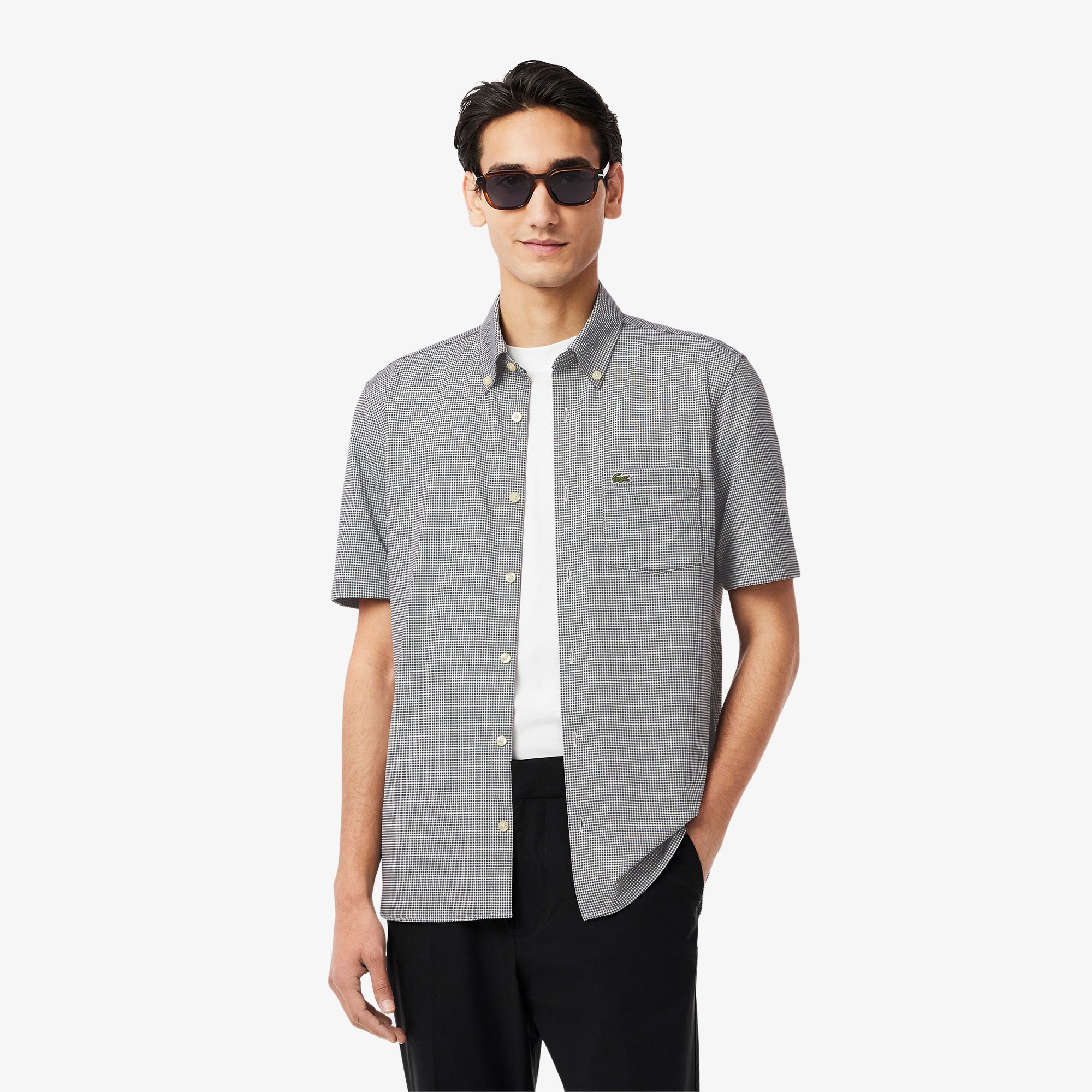 Áo Sơ Mi Lacoste Nam Họa Tiết Caro Nhỏ