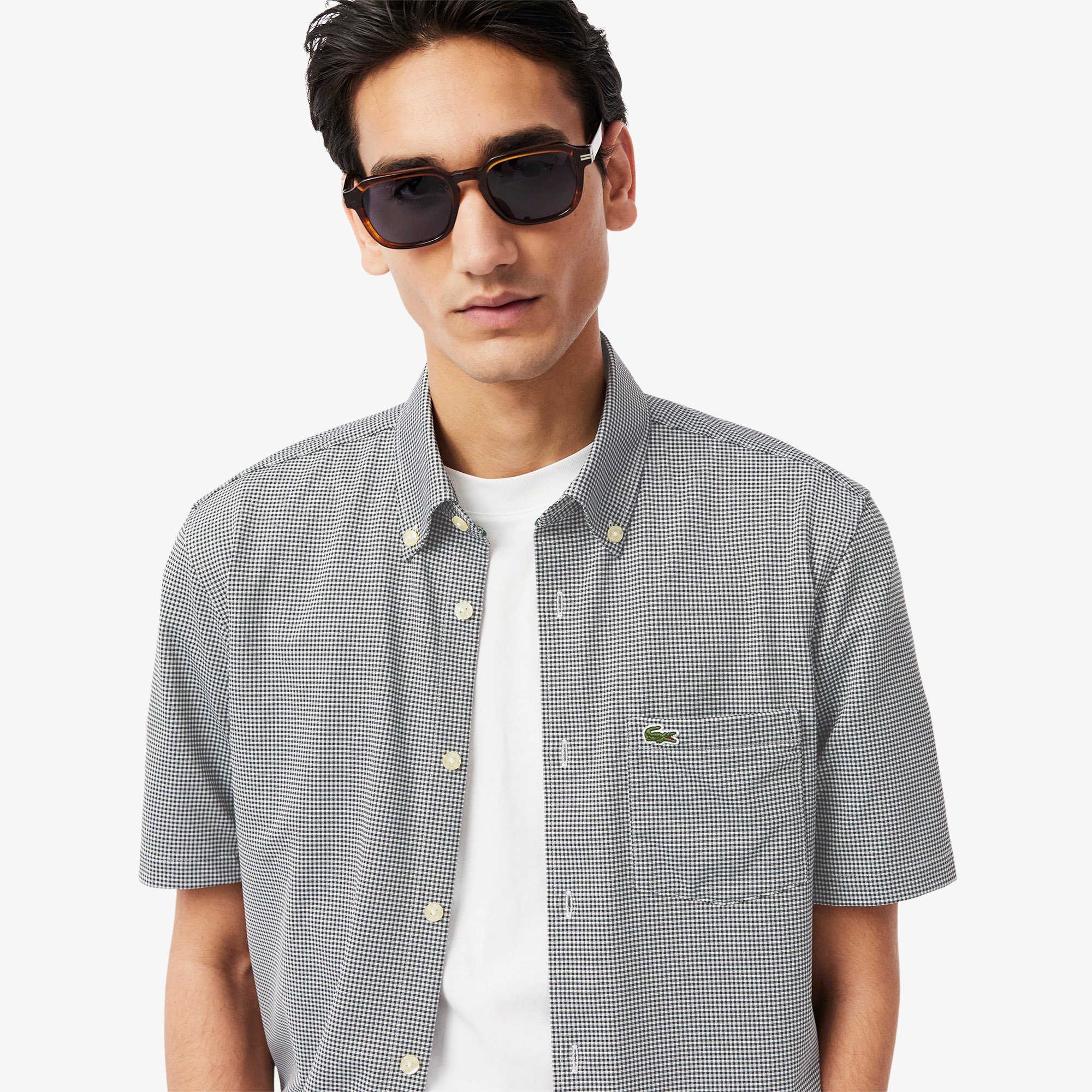 Áo Sơ Mi Lacoste Nam Họa Tiết Caro Nhỏ