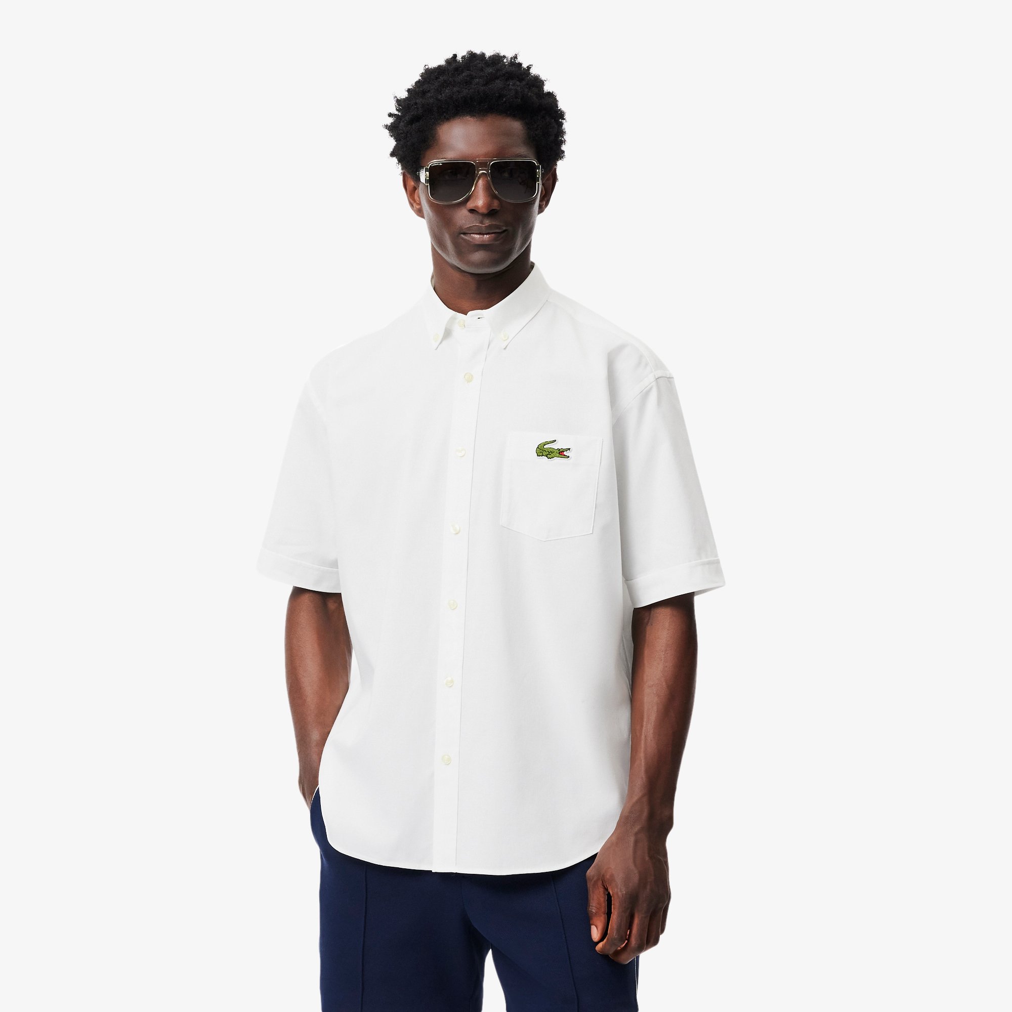 Áo Sơ Mi Lacoste Nam Oxford Họa Tiết In