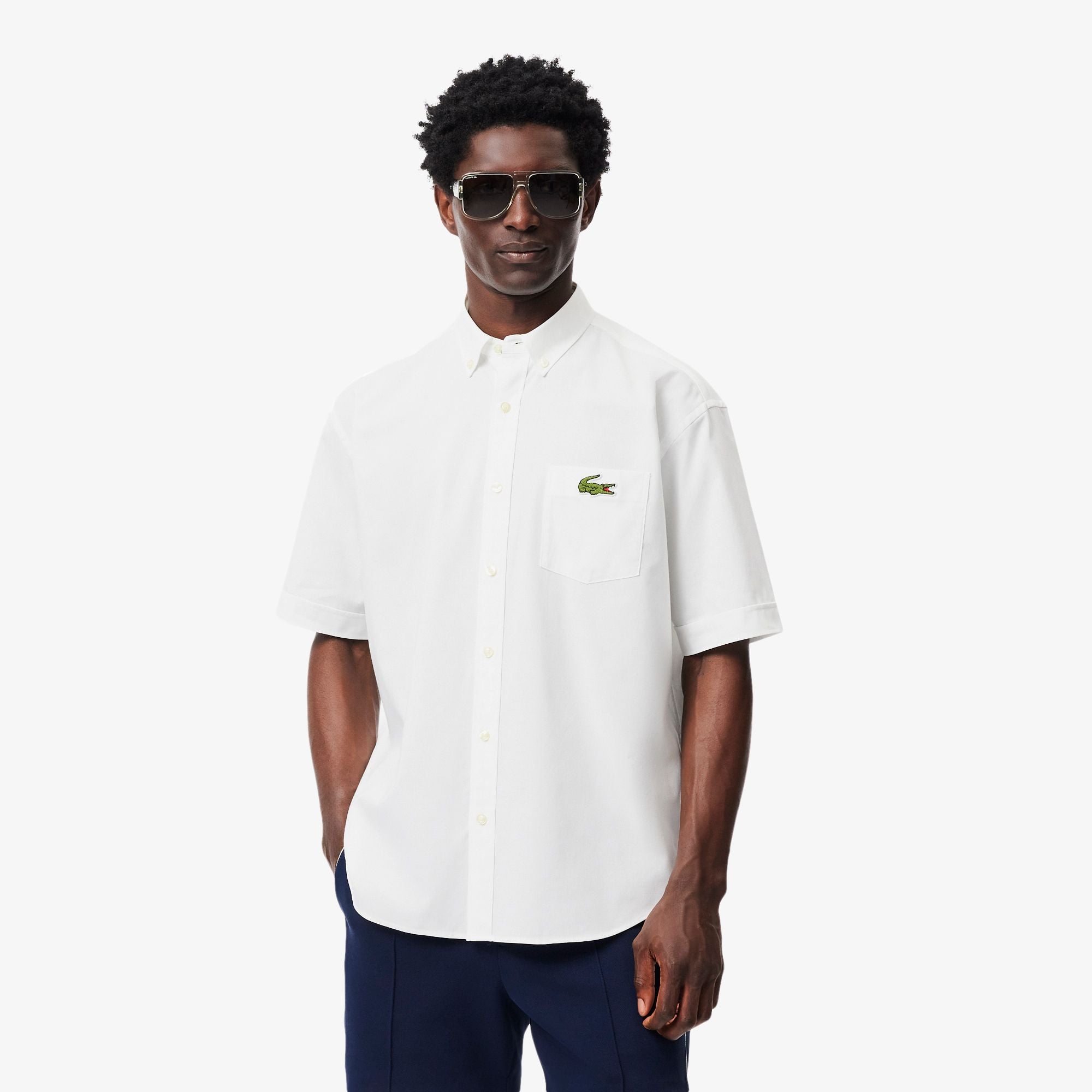 Áo Sơ Mi Lacoste Nam Oxford Họa Tiết In