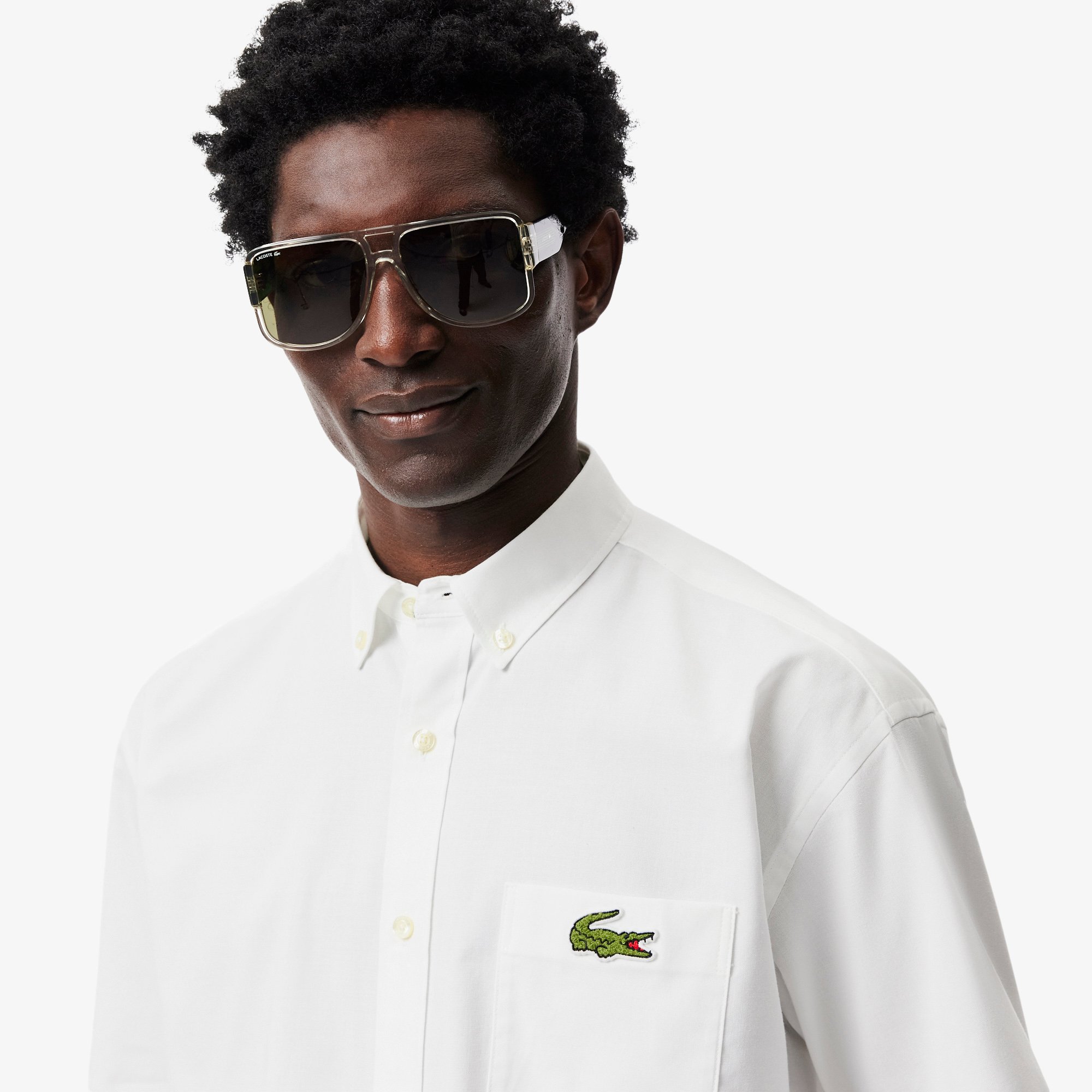 Áo Sơ Mi Lacoste Nam Oxford Họa Tiết In