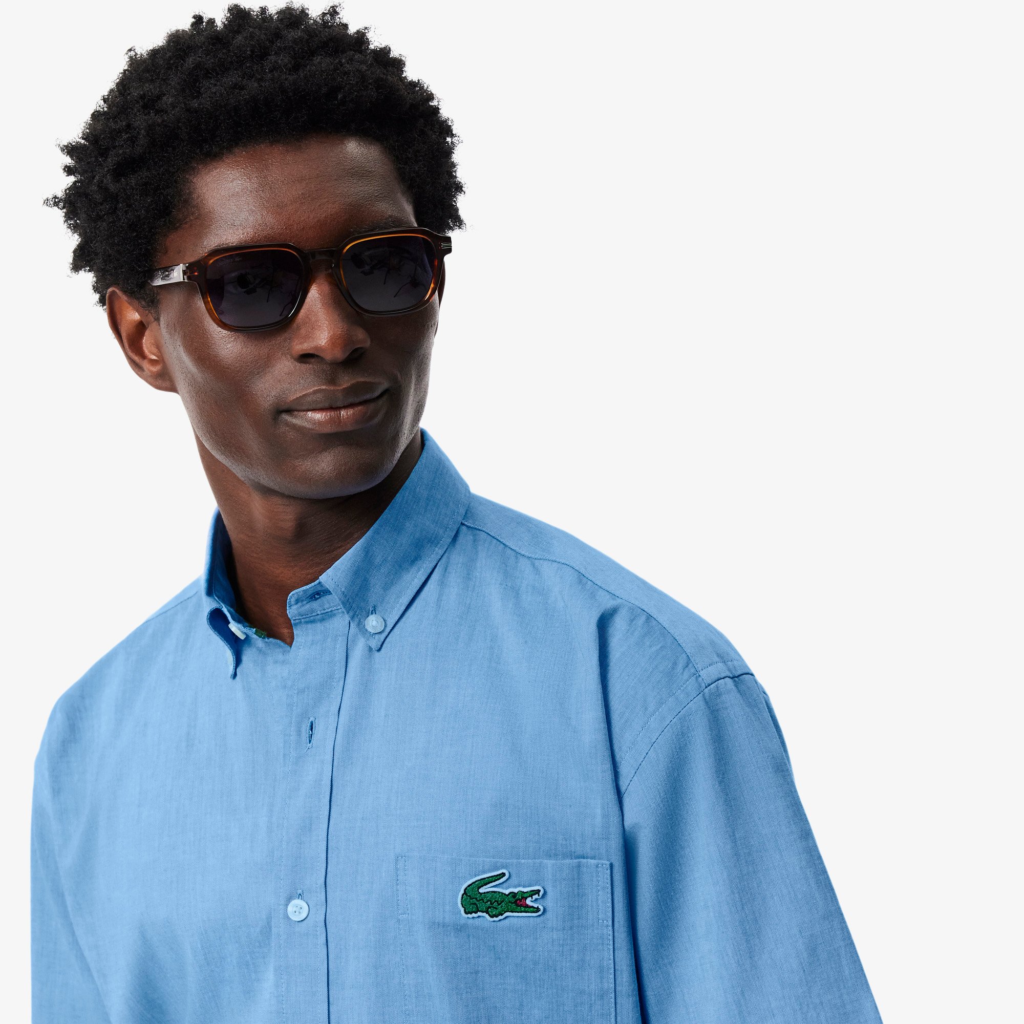 Áo Sơ Mi Lacoste Nam Oxford Họa Tiết In