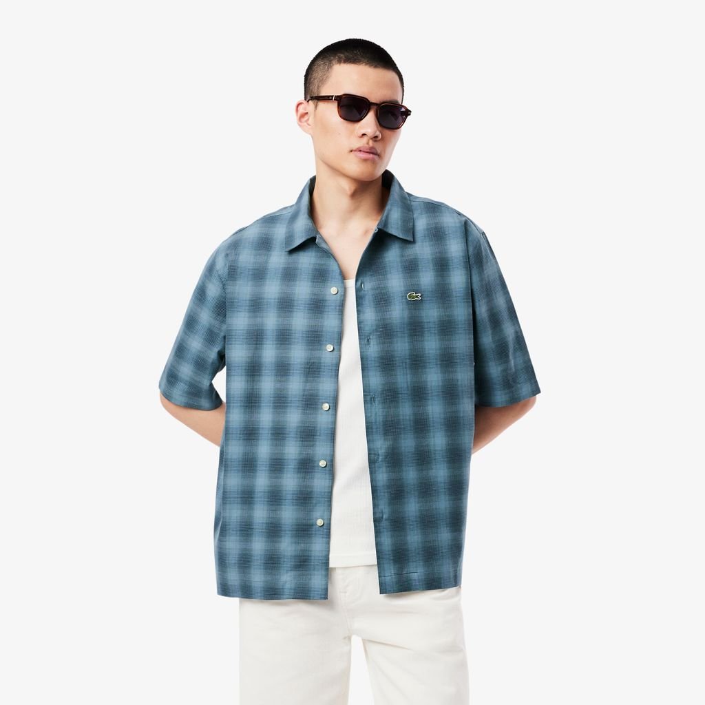 Áo Sơ Mi Lacoste Nam Vải Lanh Họa Tiết Caro