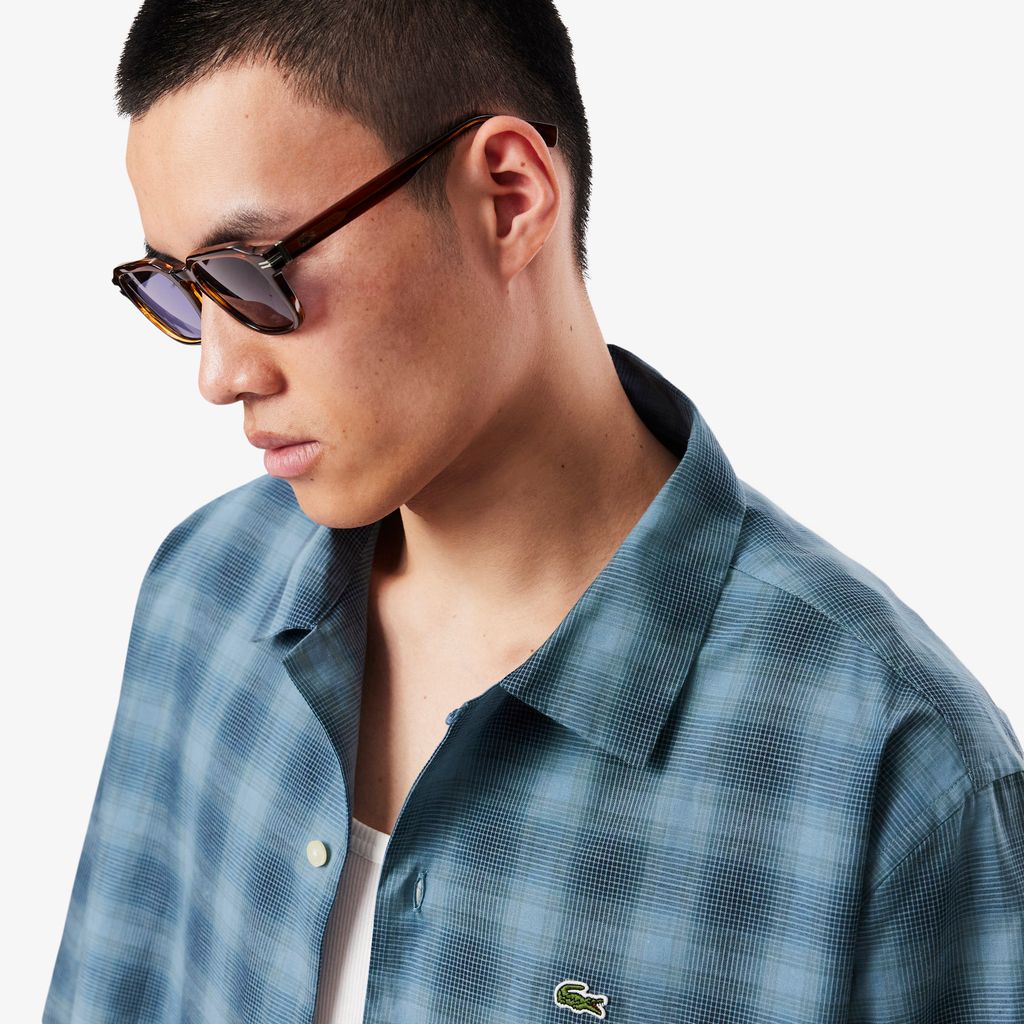 Áo Sơ Mi Lacoste Nam Vải Lanh Họa Tiết Caro