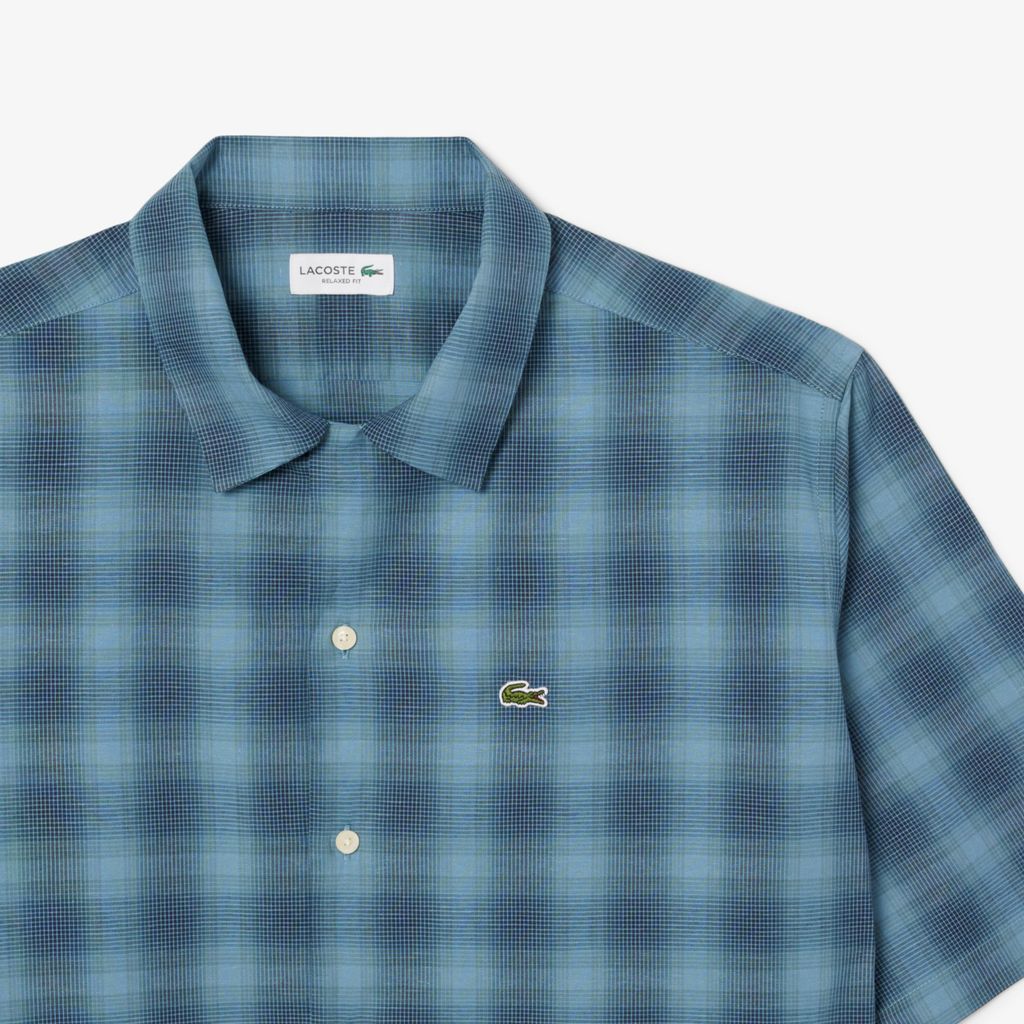 Áo Sơ Mi Lacoste Nam Vải Lanh Họa Tiết Caro