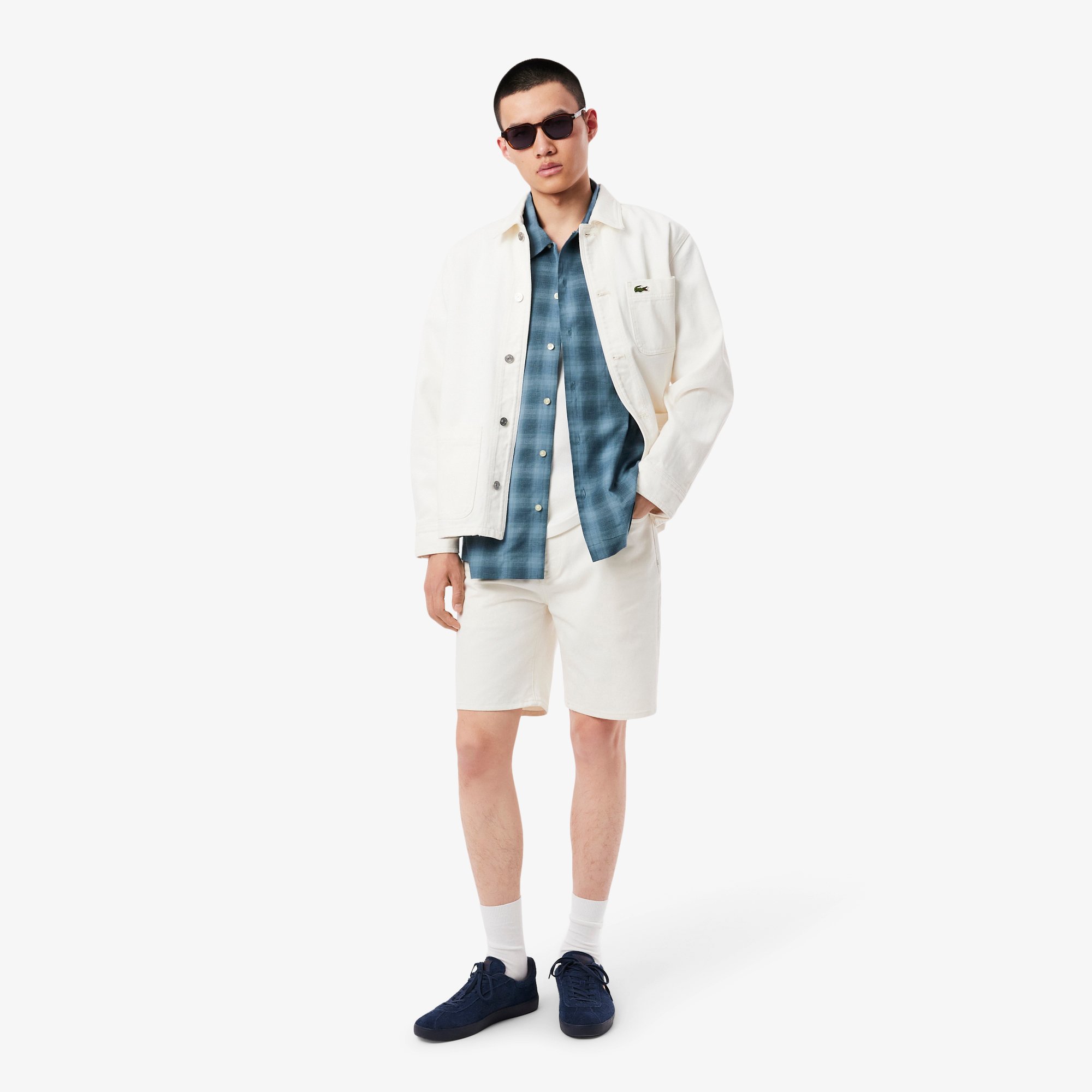 Áo Sơ Mi Lacoste Nam Vải Lanh Họa Tiết Caro