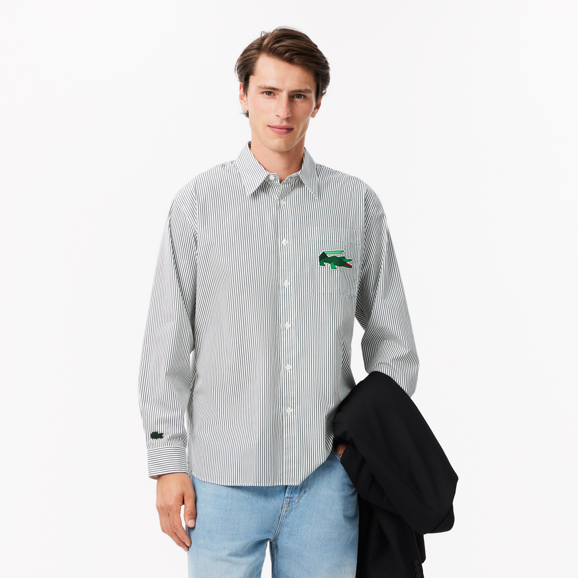 Áo Sơ Mi Lacoste Nam Dáng Rộng Có Huy Hiệu Cá Sấu