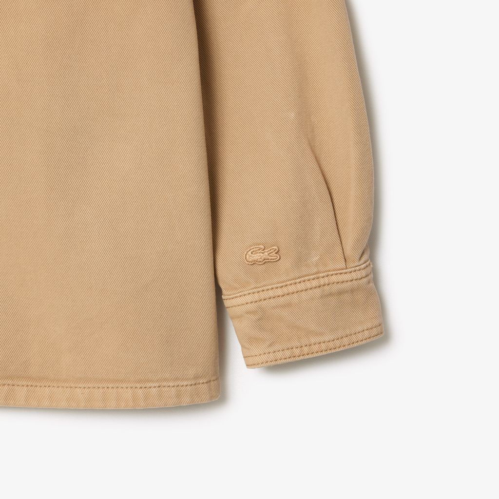 Áo Sơ Mi Lacoste Nam Oversize Có Túi Chất Liệu Vải Denim