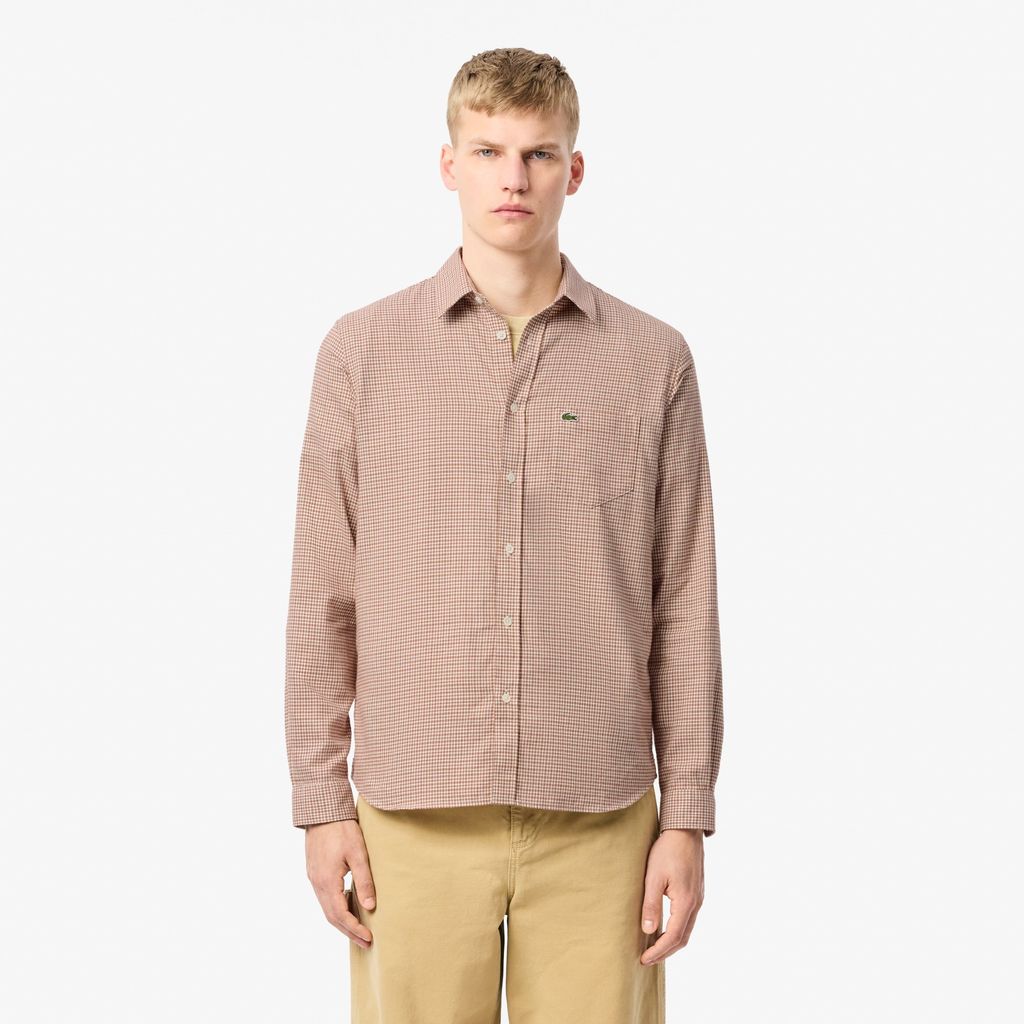 Áo Sơ Mi Lacoste Nam Dáng Suông Kẻ Caro Túi Trước Ngực