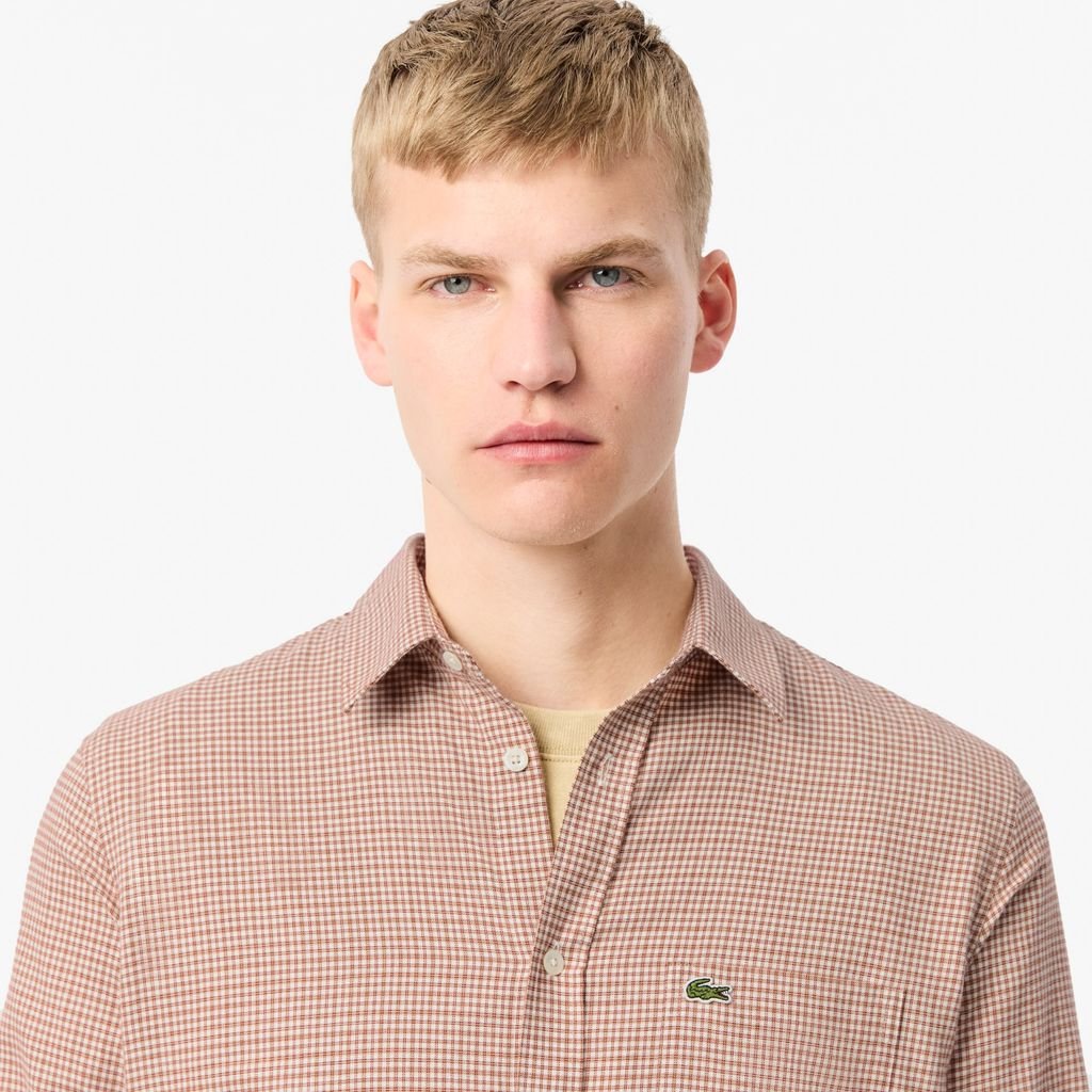 Áo Sơ Mi Lacoste Nam Dáng Suông Kẻ Caro Túi Trước Ngực