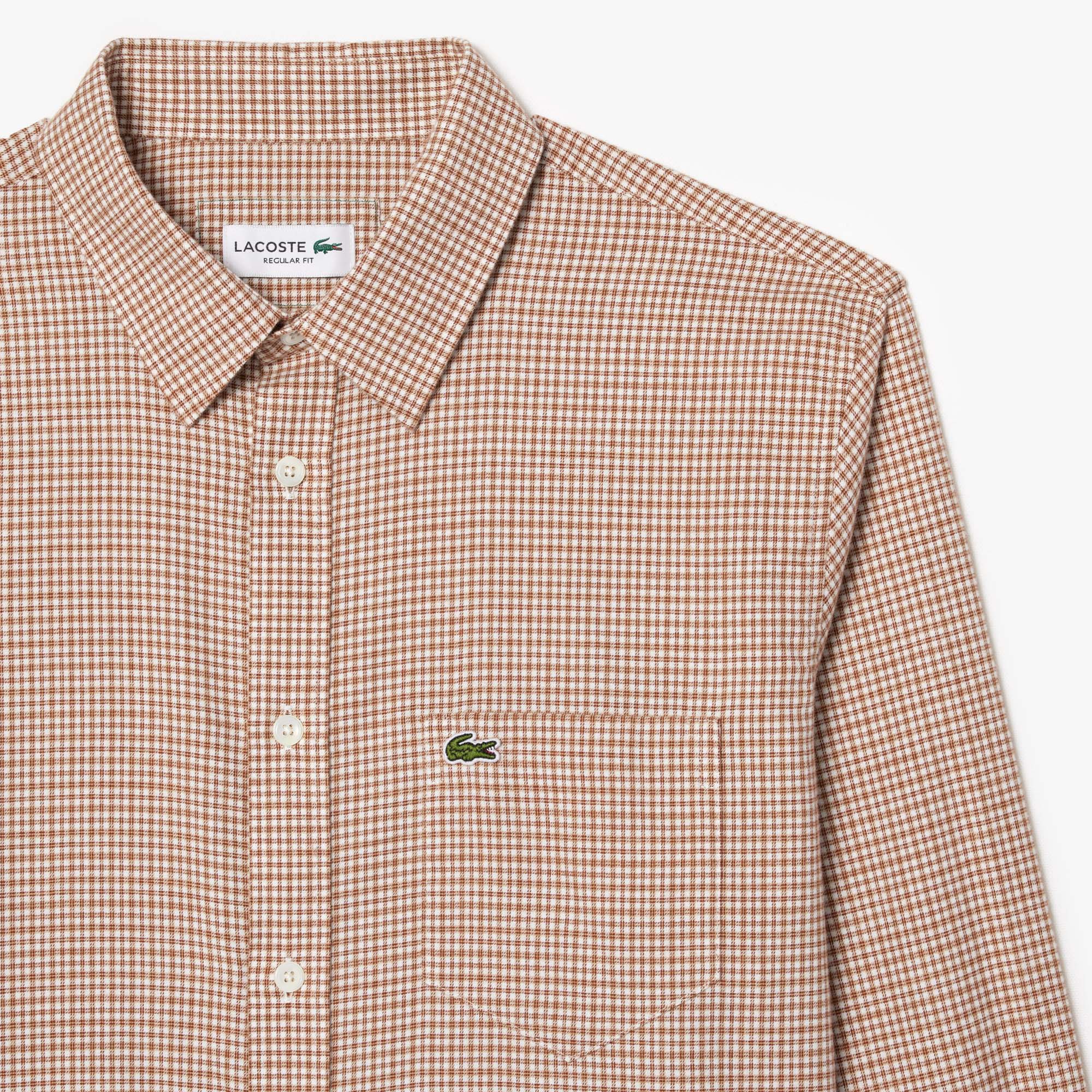 Áo Sơ Mi Lacoste Nam Dáng Suông Kẻ Caro Túi Trước Ngực