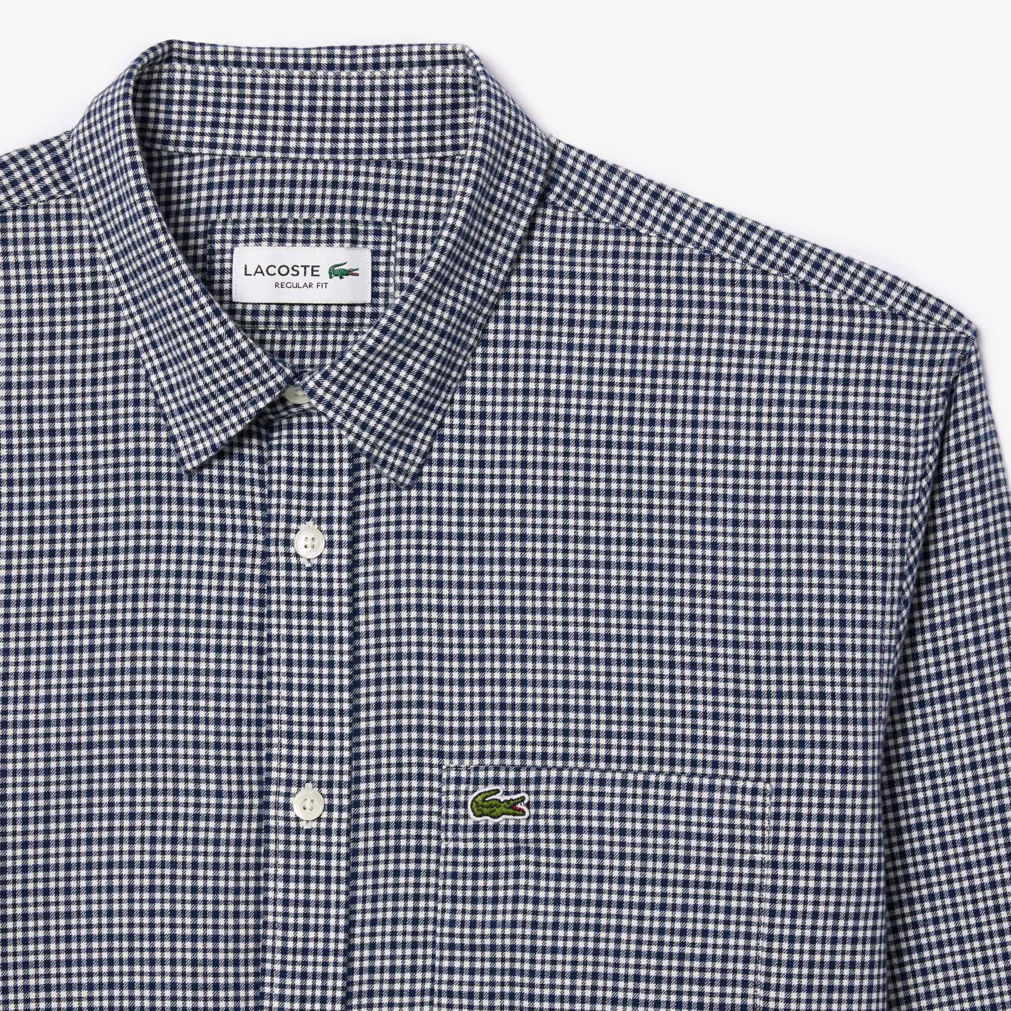Áo Sơ Mi Lacoste Nam Dáng Suông Kẻ Caro Túi Trước Ngực