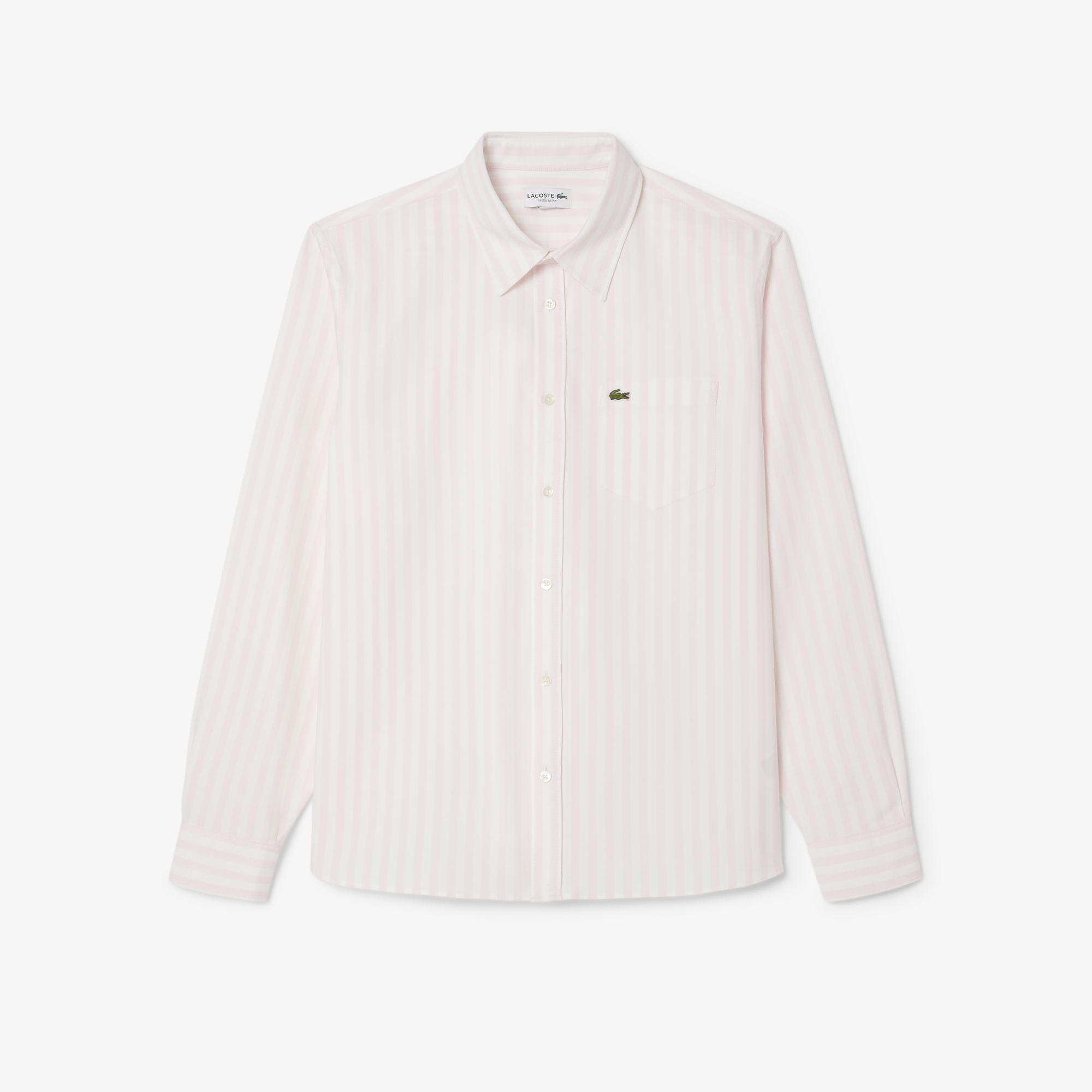 Áo Sơ Mi Lacoste Nam Dáng Suông Kẻ Sọc Có Túi Chất Liệu Oxford