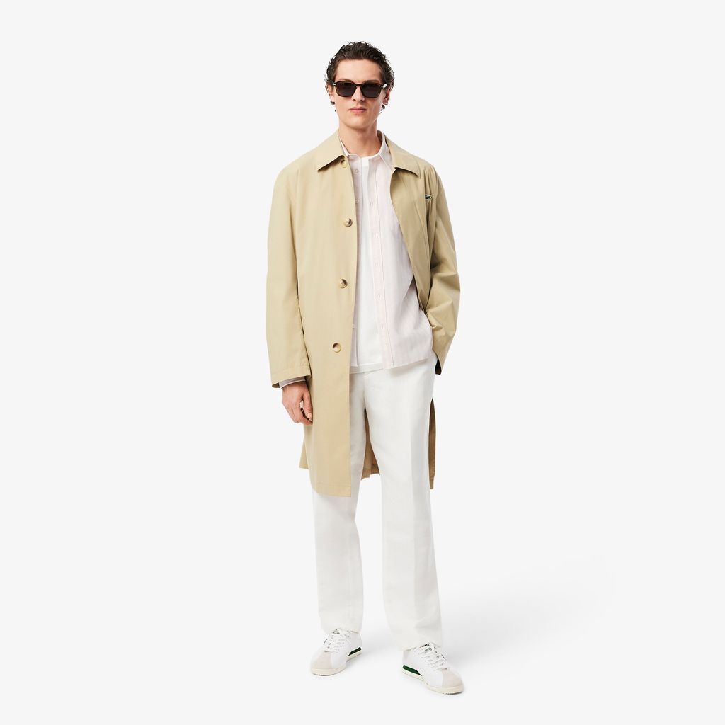 Áo Sơ Mi Lacoste Nam Dáng Suông Kẻ Sọc Có Túi Chất Liệu Oxford