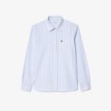 Áo Sơ Mi Lacoste Nam Dáng Suông Kẻ Sọc Có Túi Chất Liệu Oxford