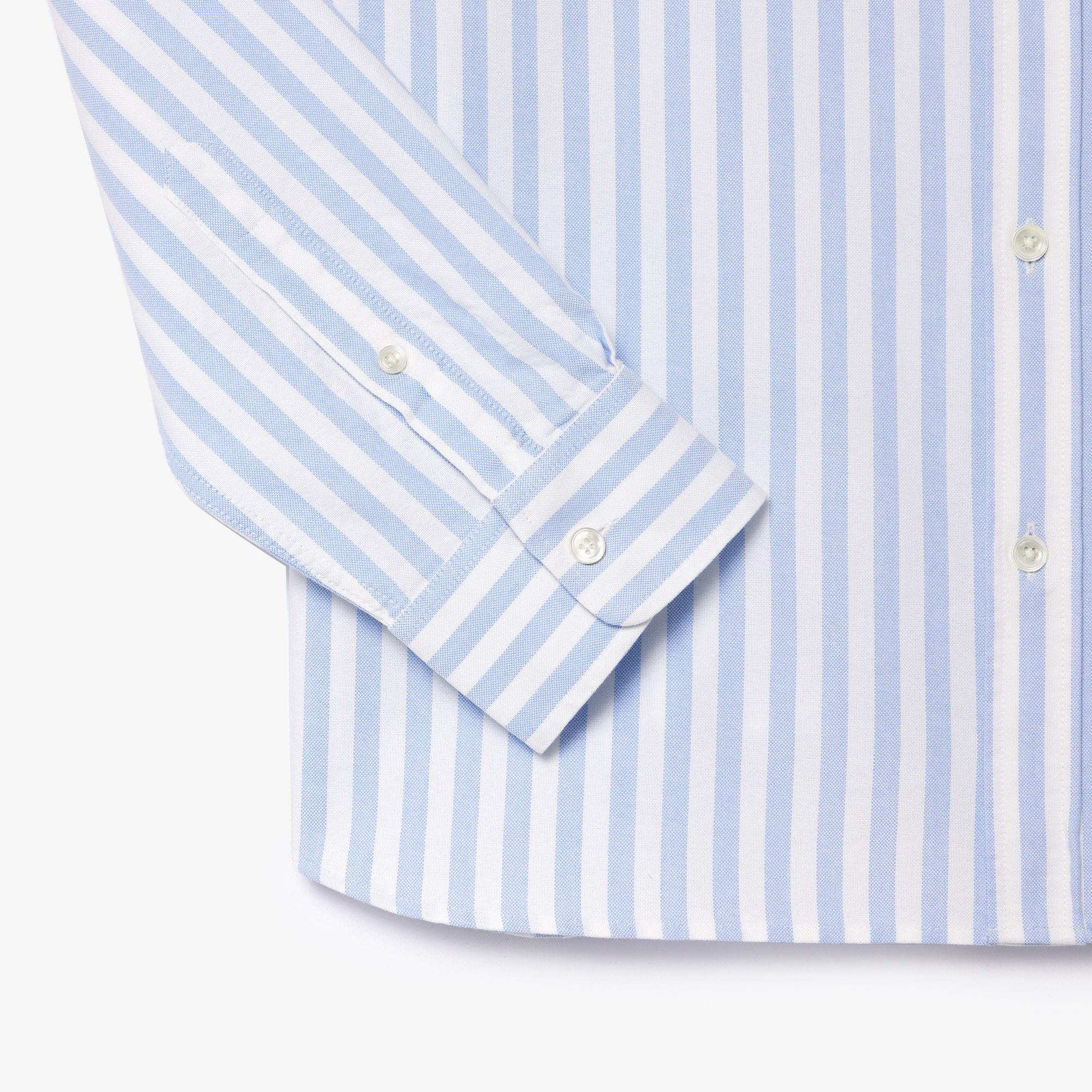 Áo Sơ Mi Lacoste Nam Dáng Suông Kẻ Sọc Có Túi Chất Liệu Oxford