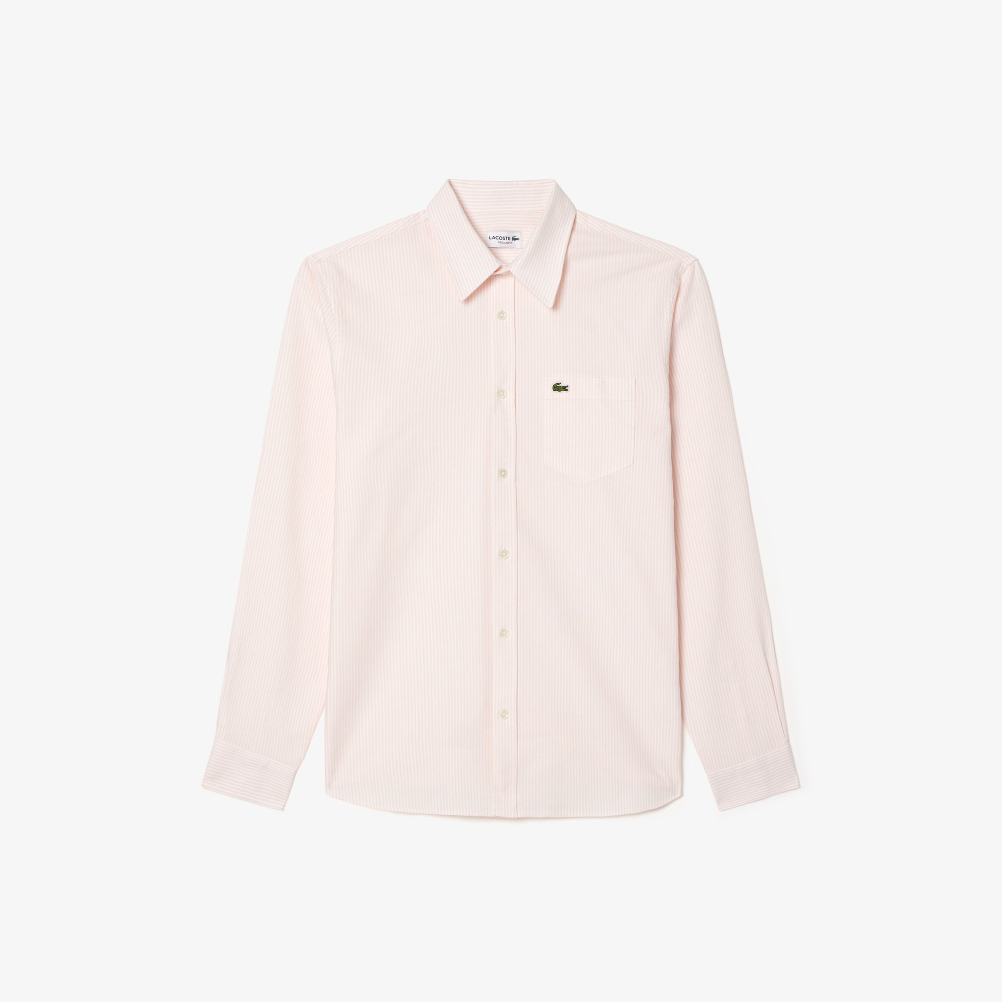 Áo Sơ Mi Lacoste Nam Dáng Suông Kẻ Sọc Có Túi Chất Liệu Oxford
