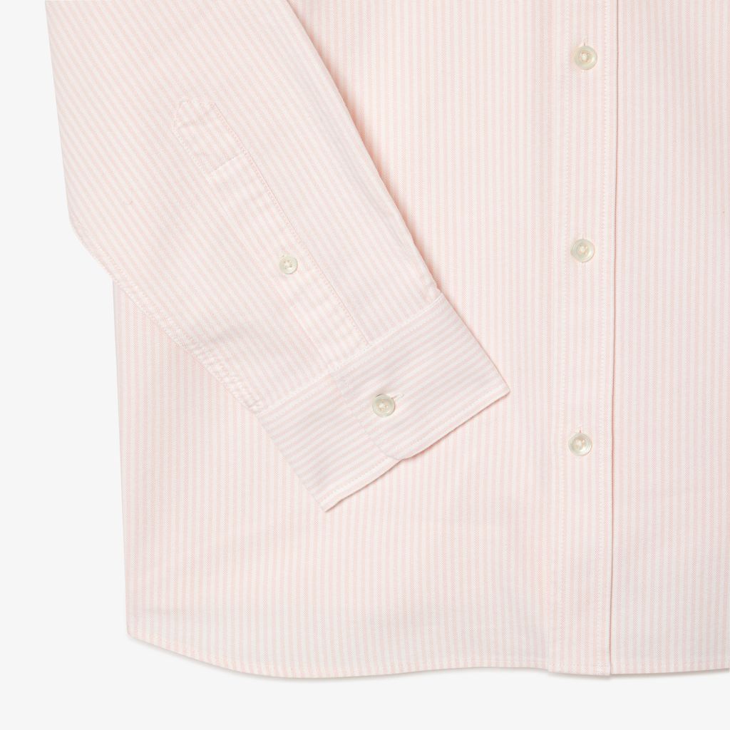 Áo Sơ Mi Lacoste Nam Dáng Suông Kẻ Sọc Có Túi Chất Liệu Oxford