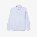 Áo Sơ Mi Lacoste Nam Dáng Suông Kẻ Sọc Có Túi Chất Liệu Oxford