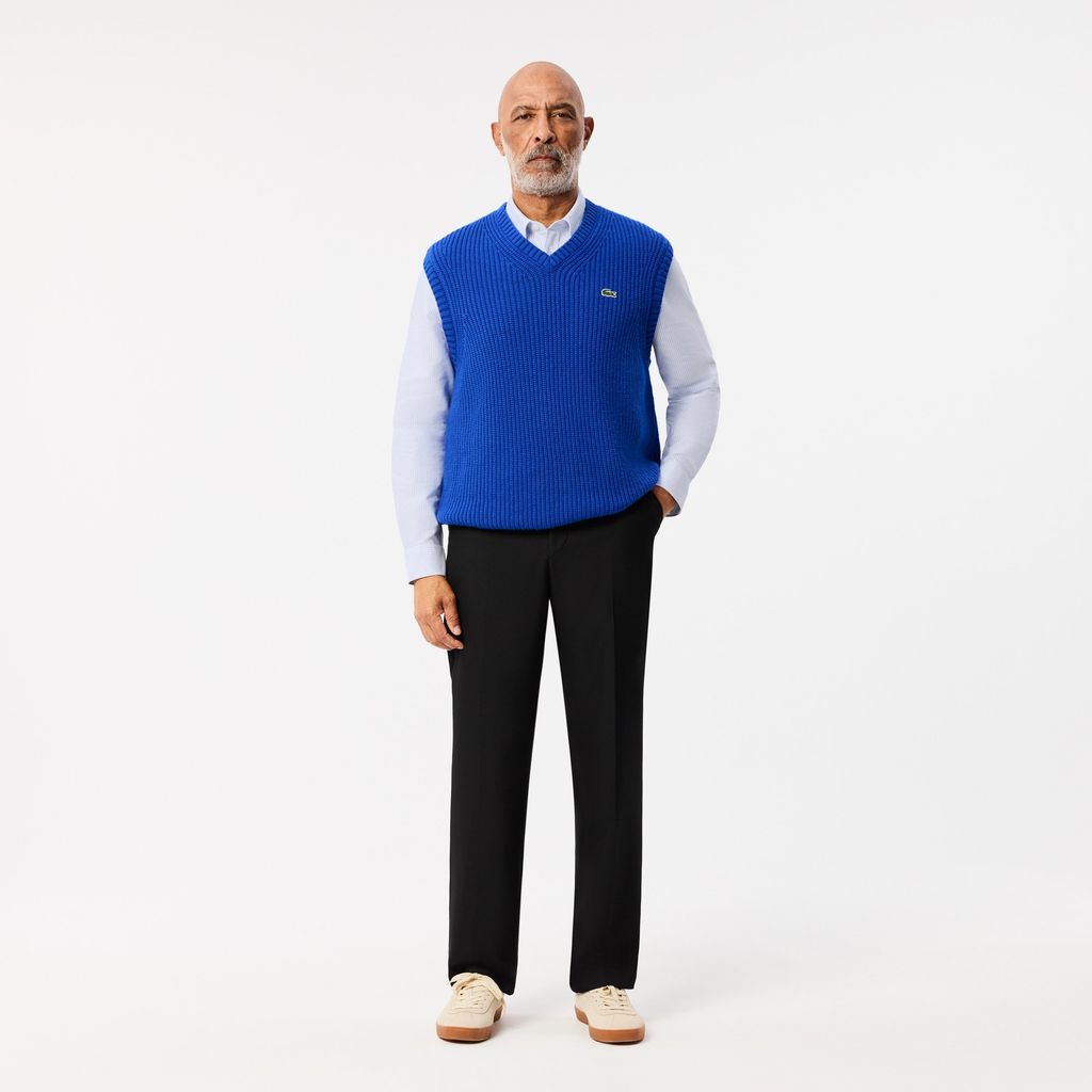 Áo Sơ Mi Lacoste Nam Dáng Suông Kẻ Sọc Có Túi Chất Liệu Oxford