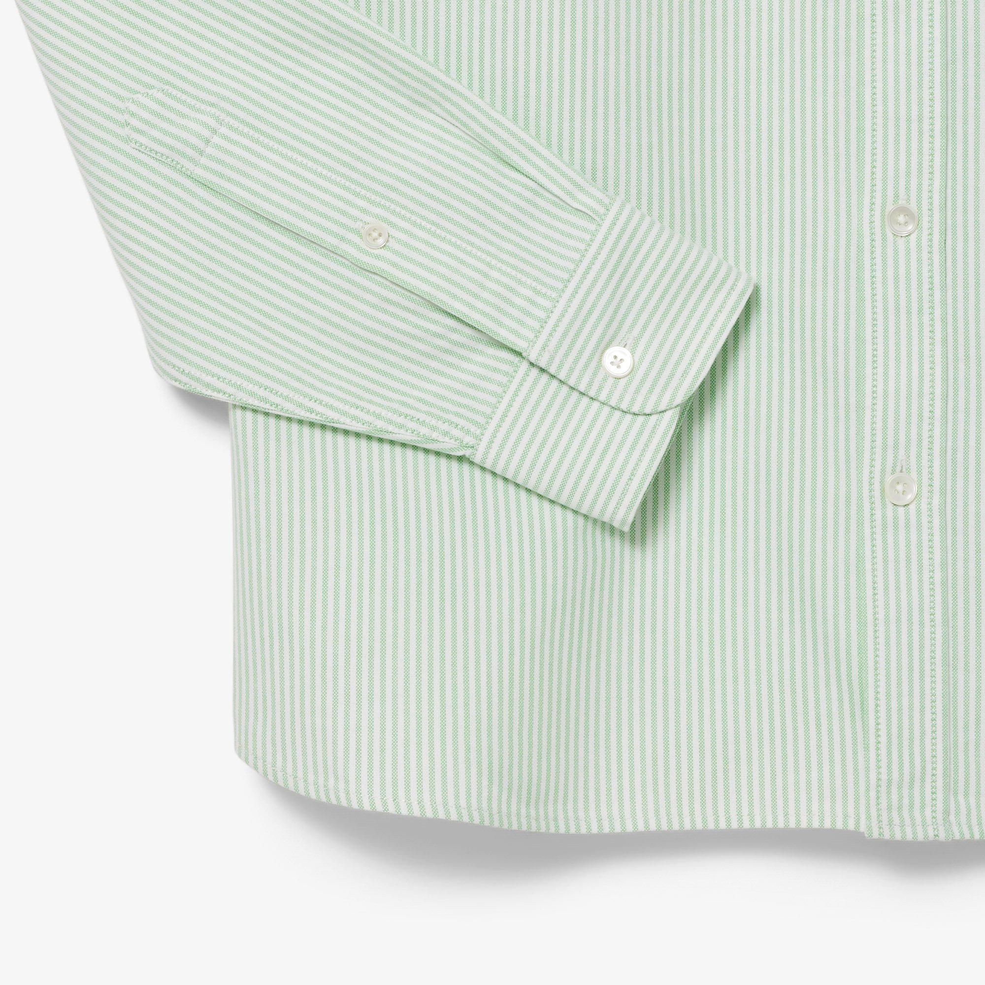 Áo Sơ Mi Lacoste Nam Dáng Suông Kẻ Sọc Có Túi Chất Liệu Oxford