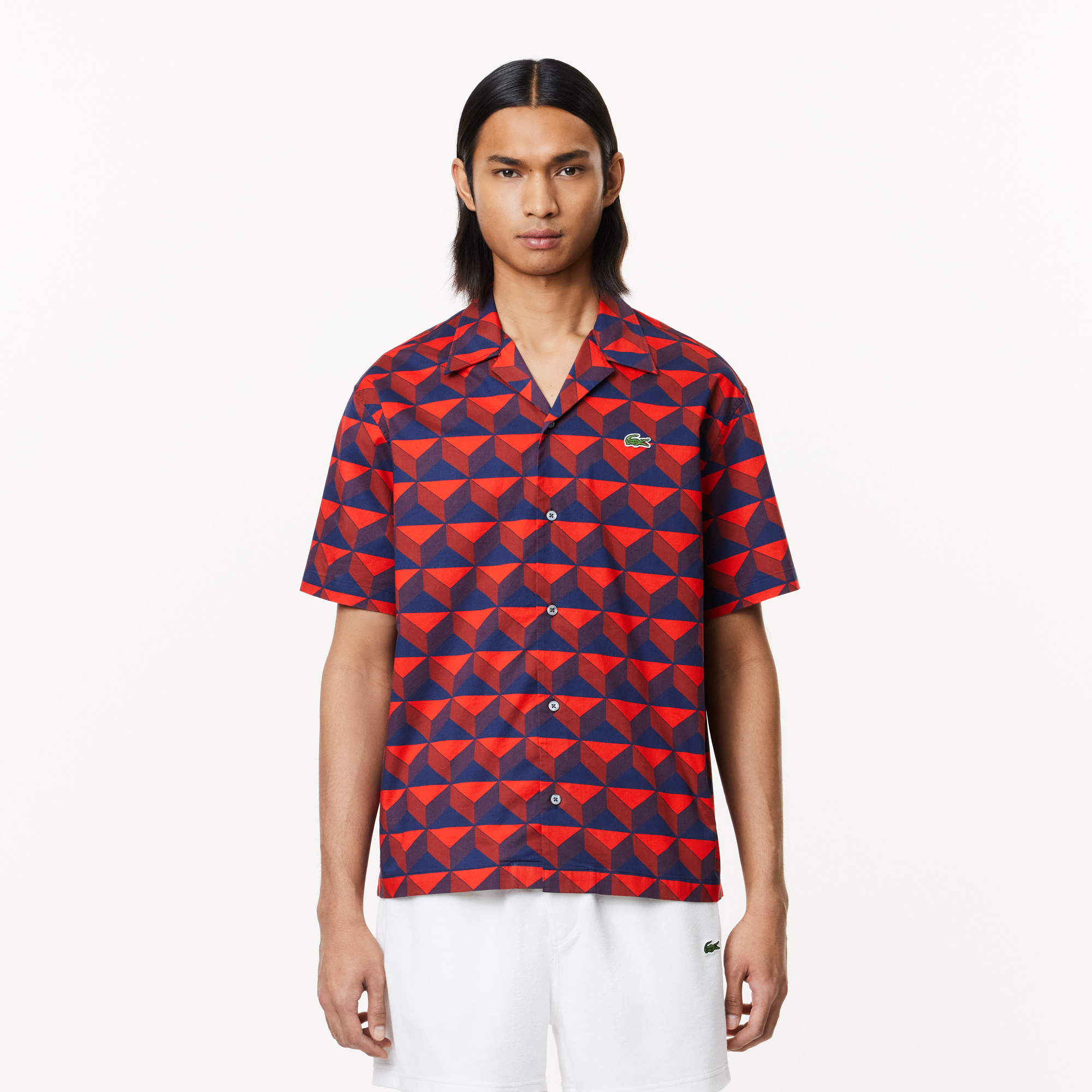 Áo Sơ Mi Lacoste Nam Dáng Rộng Họa Tiết In