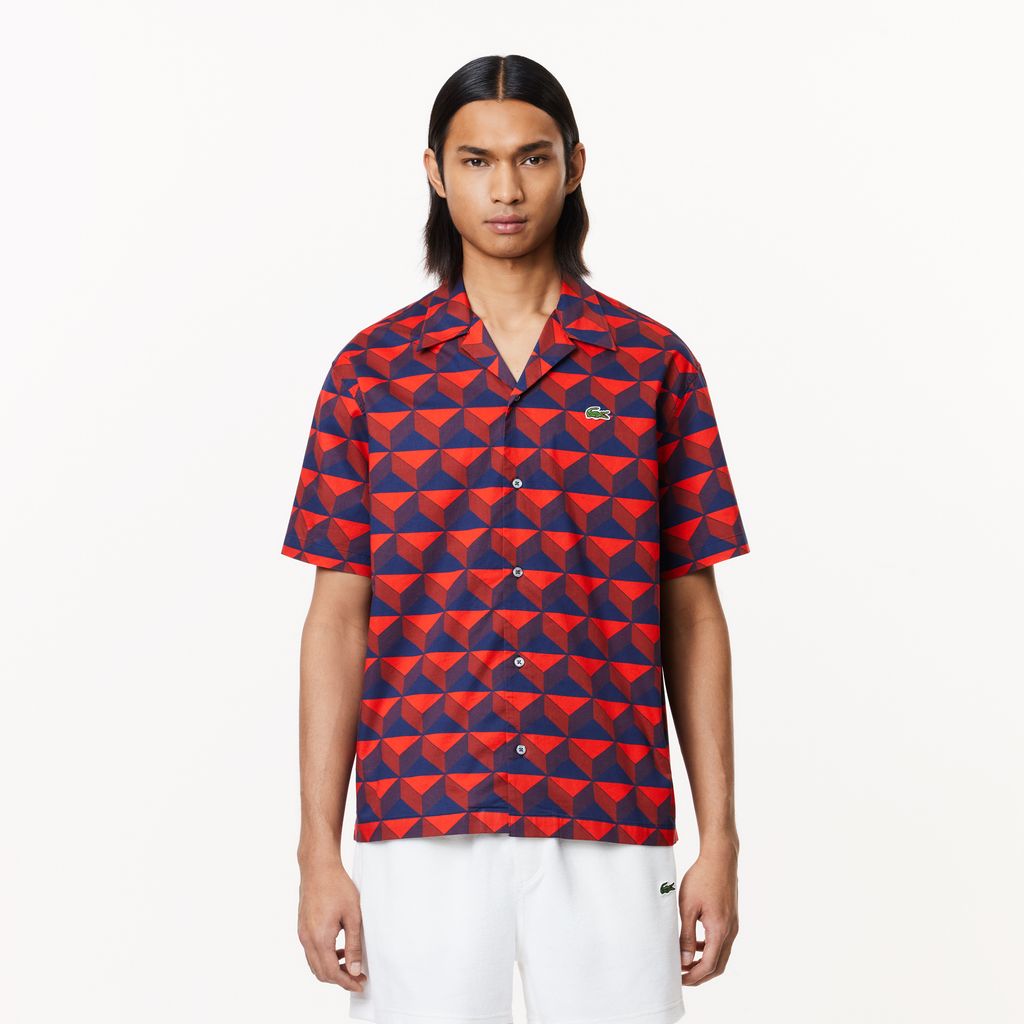 Áo Sơ Mi Lacoste Nam Dáng Rộng Họa Tiết In