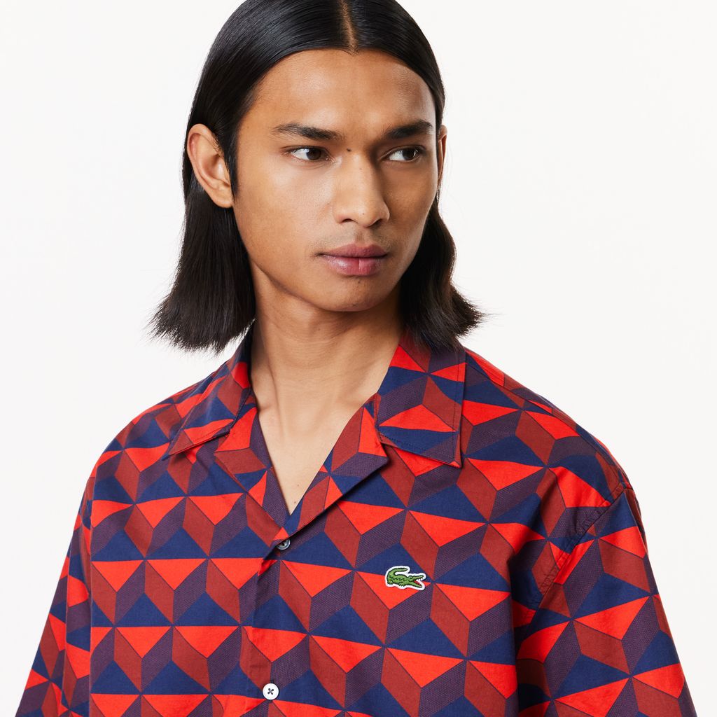 Áo Sơ Mi Lacoste Nam Dáng Rộng Họa Tiết In