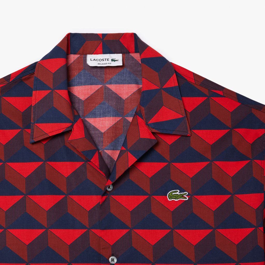 Áo Sơ Mi Lacoste Nam Dáng Rộng Họa Tiết In